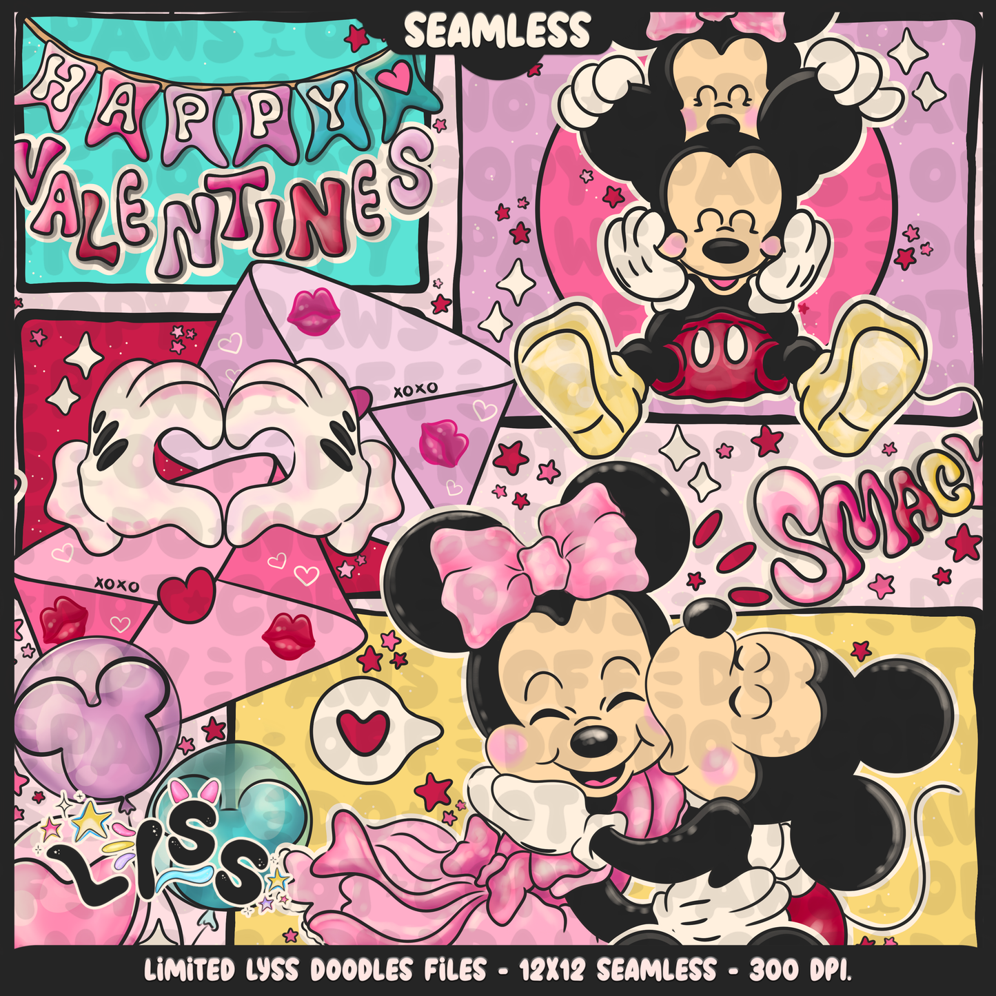 2023 - Lyss Doodles - Seamless - Mains - Lovers - 23LD018