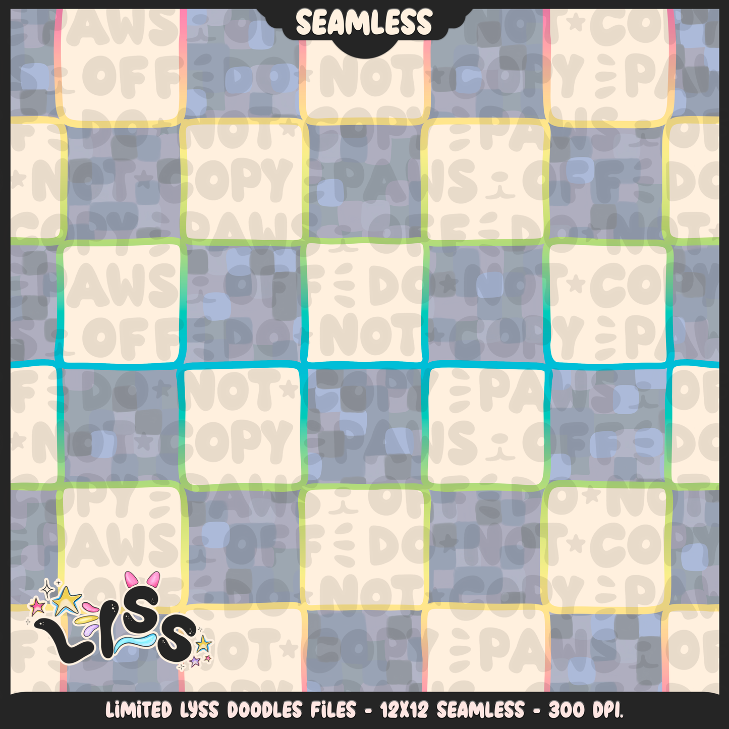 2023 - Lyss Doodles - Seamless - Coordinates - Block Game - Cutesy Checker Textures - 23LD019