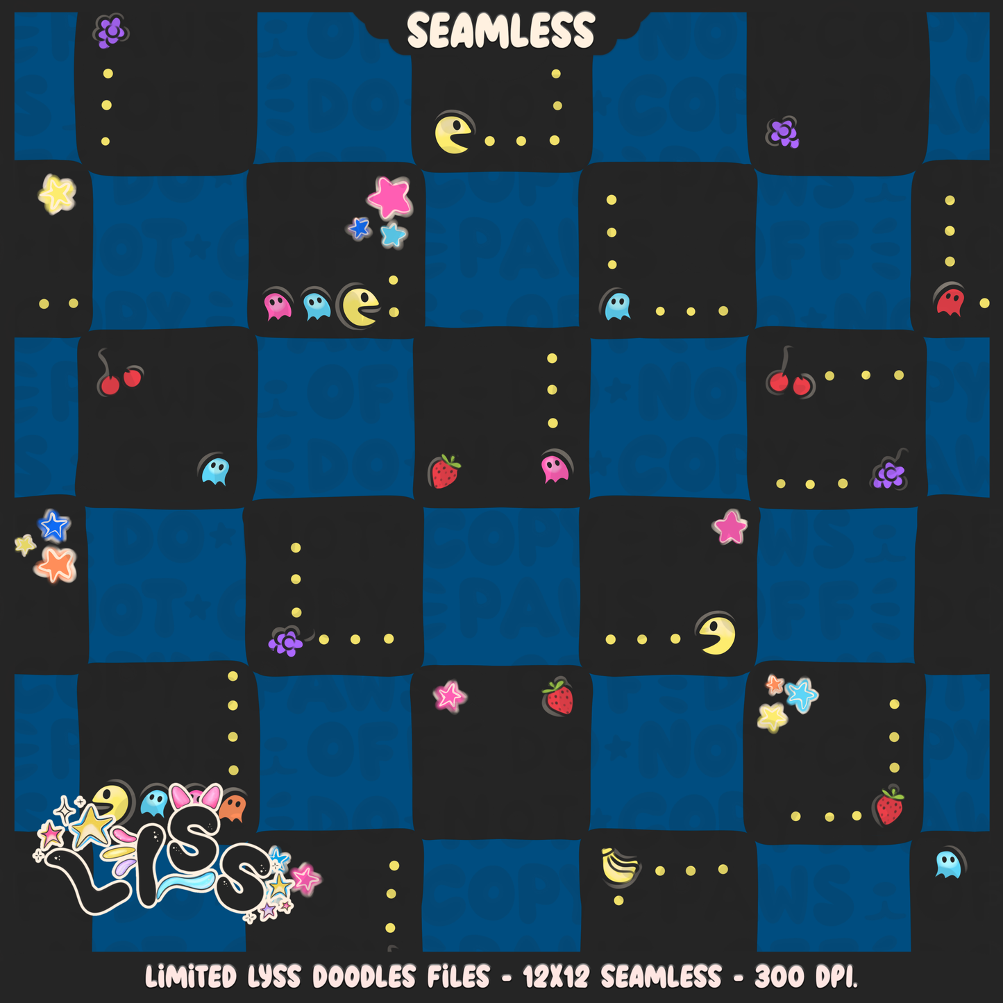 2023 - Lyss Doodles - Seamless - Coordinates - Retro Games - 23LD020