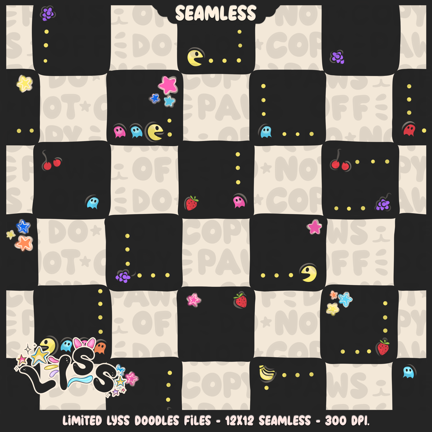 2023 - Lyss Doodles - Seamless - Coordinates - Retro Games - 23LD020