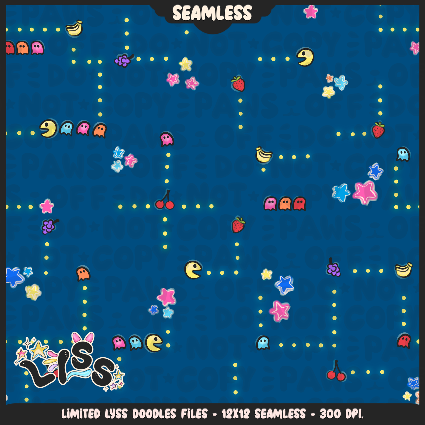 2023 - Lyss Doodles - Seamless - Coordinates - Retro Games - 23LD020