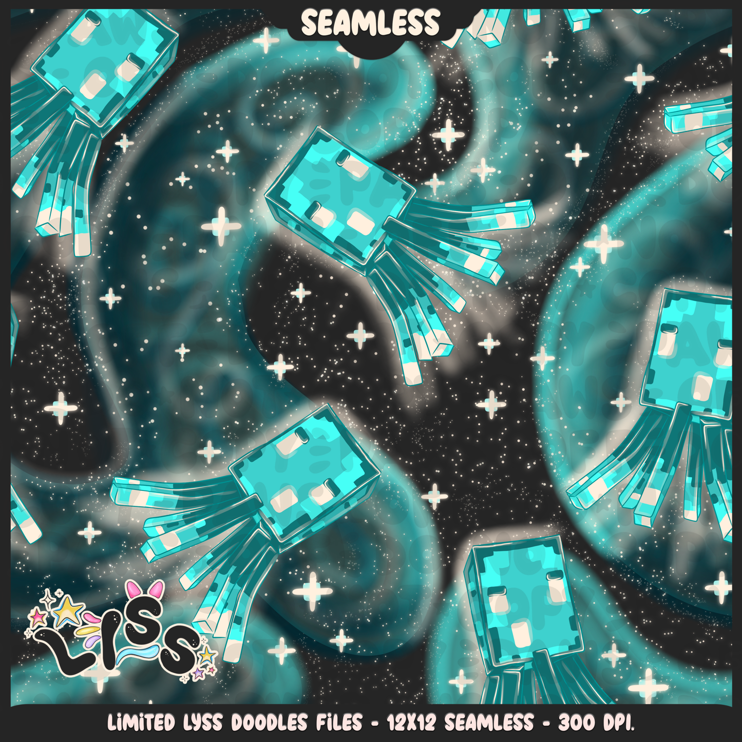 2023 - Lyss Doodles - Seamless - Mains - Block Game - Ocean - 23LD021