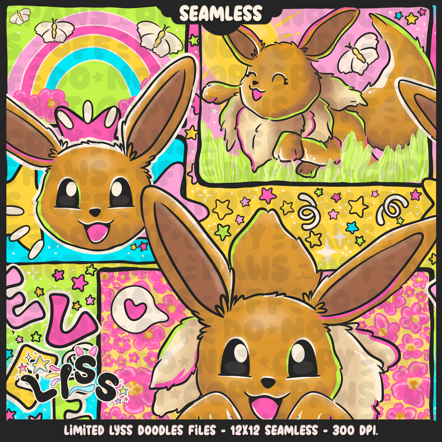 2023 - Lyss Doodles - Seamless - Mains - Poke Collab - Eve - 23LD023