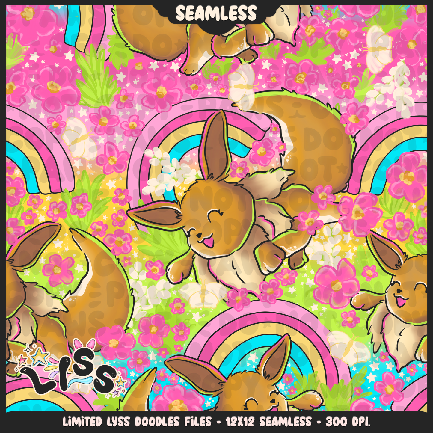 2023 - Lyss Doodles - Seamless - Mains - Poke Collab - Eve - 23LD023