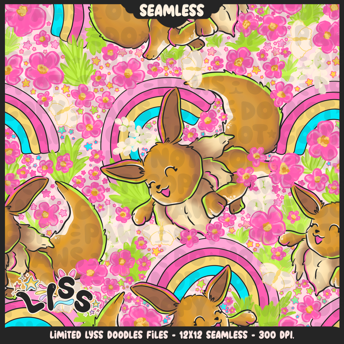 2023 - Lyss Doodles - Seamless - Mains - Poke Collab - Eve - 23LD023