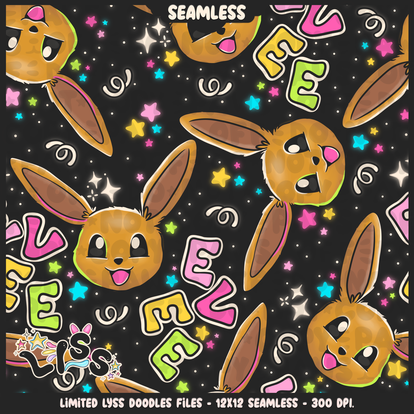 2023 - Lyss Doodles - Seamless - Mains - Poke Collab - Eve - 23LD023