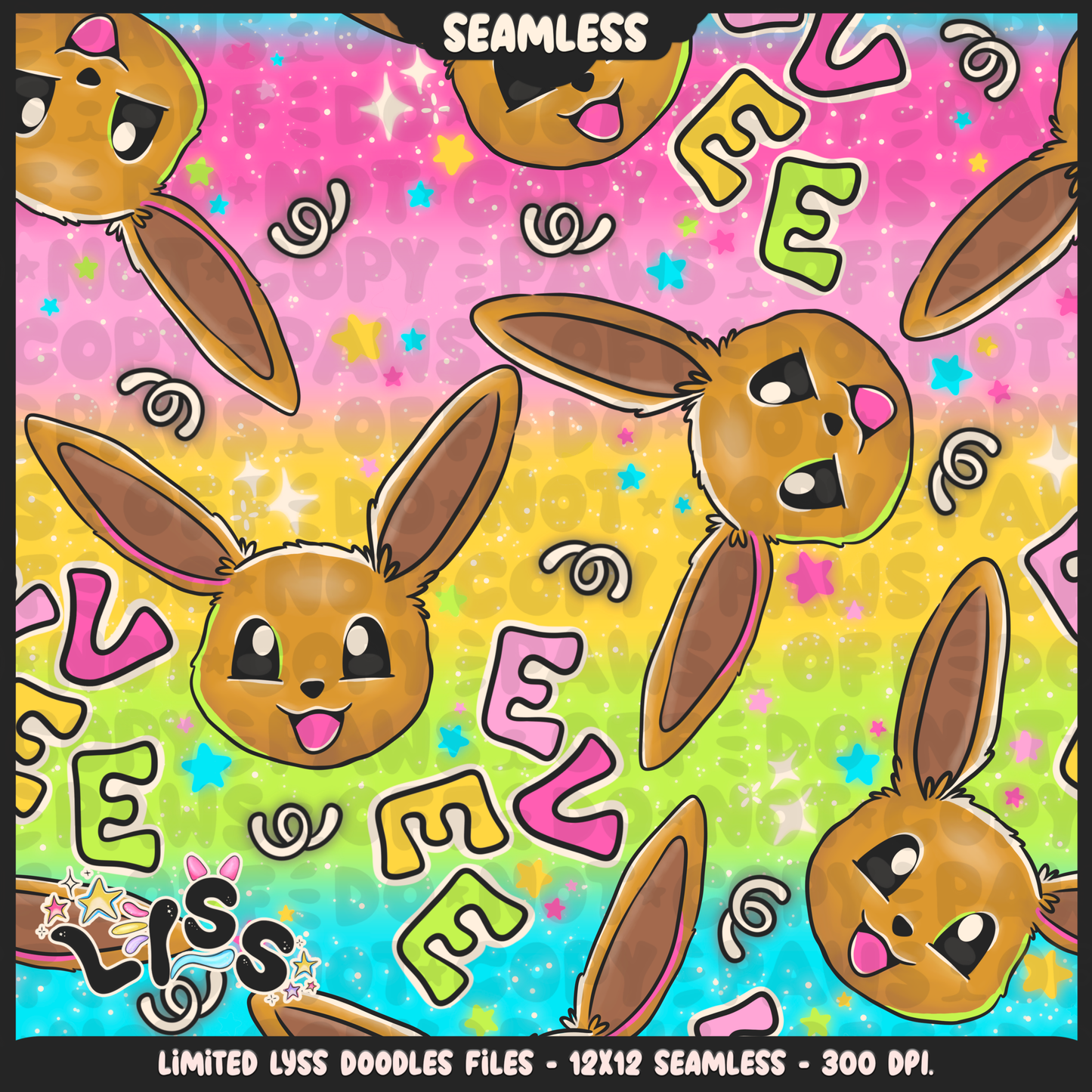 2023 - Lyss Doodles - Seamless - Mains - Poke Collab - Eve - 23LD023