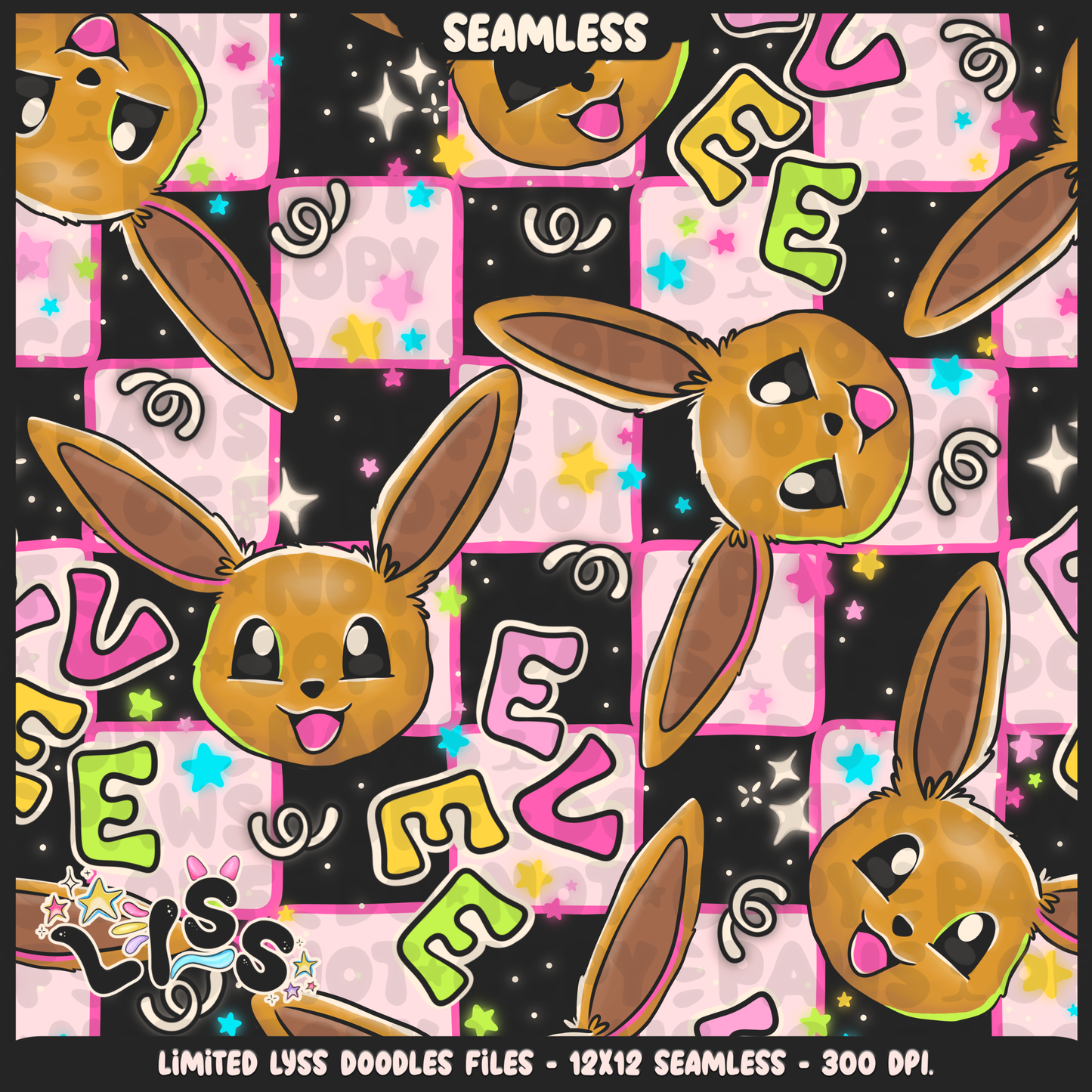 2023 - Lyss Doodles - Seamless - Mains - Poke Collab - Eve - 23LD023