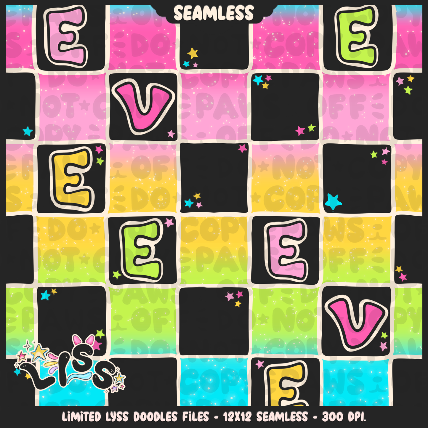 2023 - Lyss Doodles - Seamless - Coordinates - Poke Collab - Eve - 23LD023