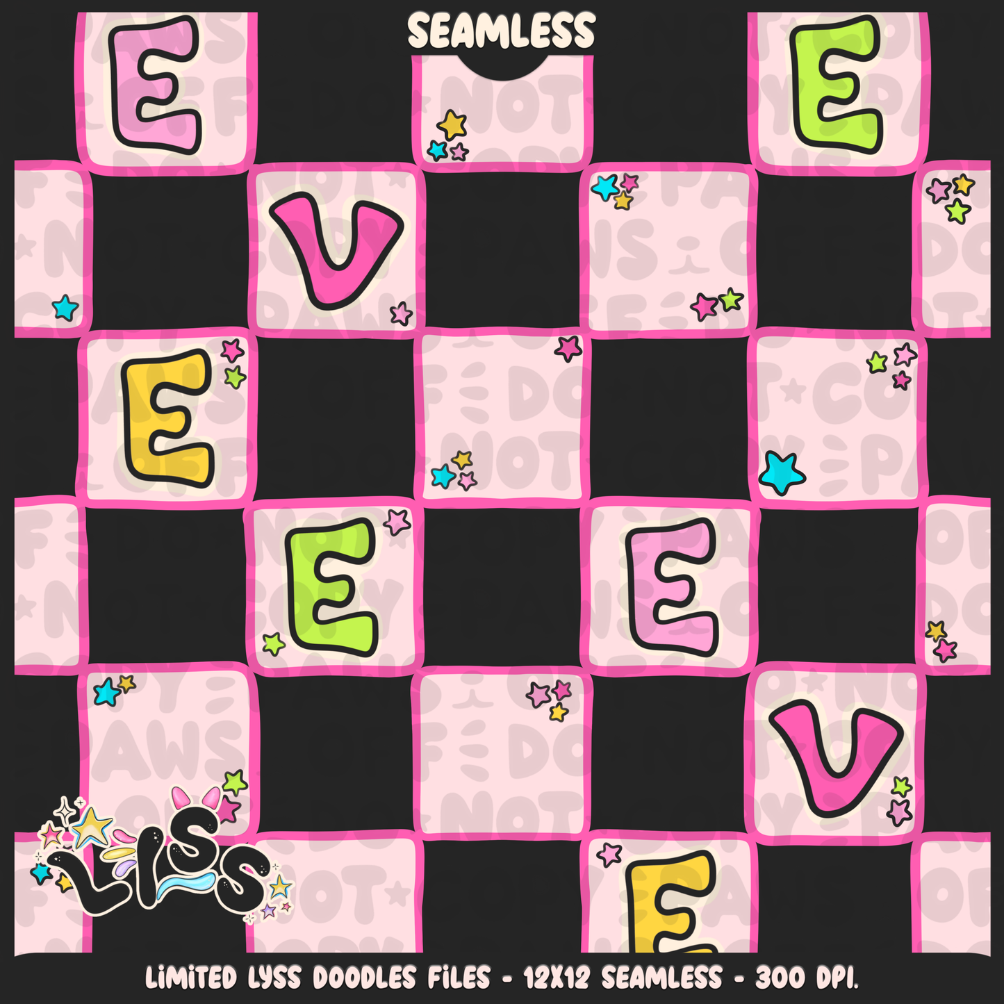 2023 - Lyss Doodles - Seamless - Coordinates - Poke Collab - Eve - 23LD023