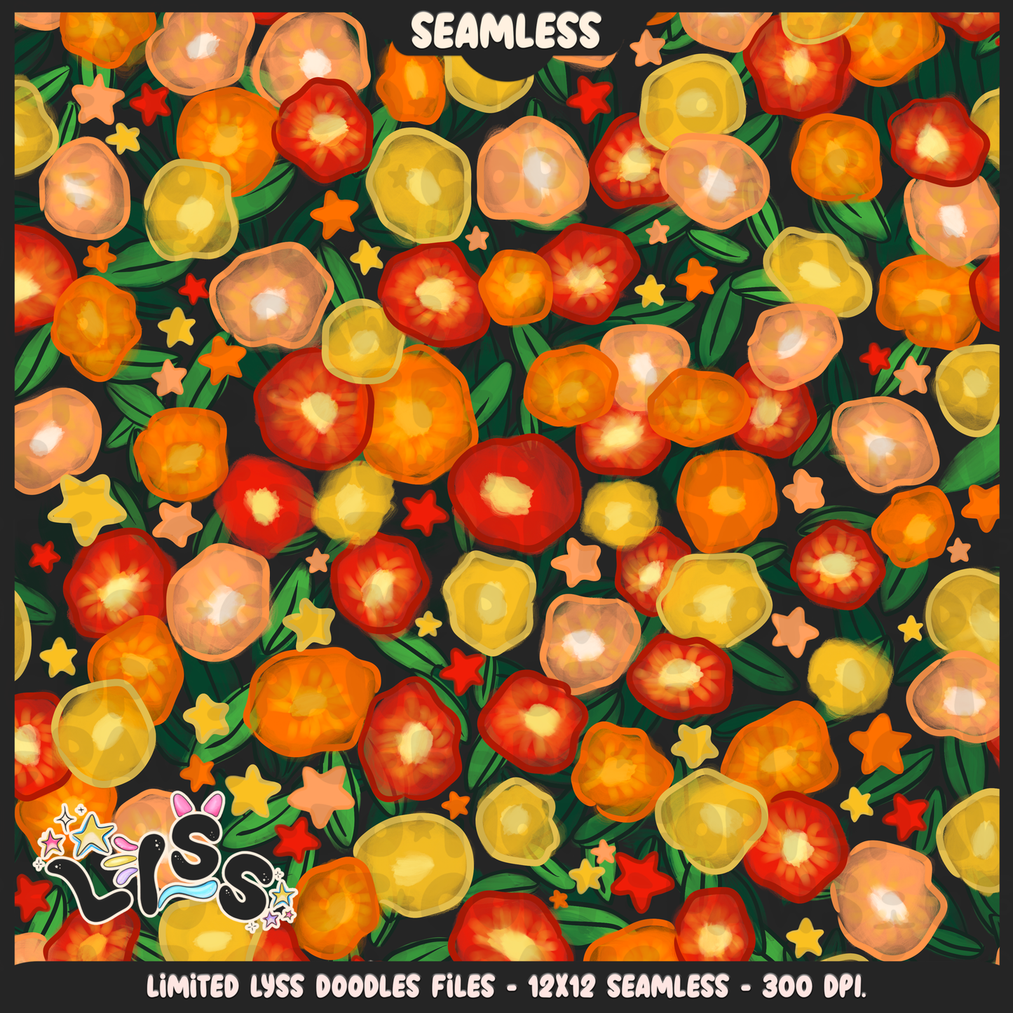 2023 - Lyss Doodles - Seamless - Coordinates - Poke Collab - Teddi - 23LD024