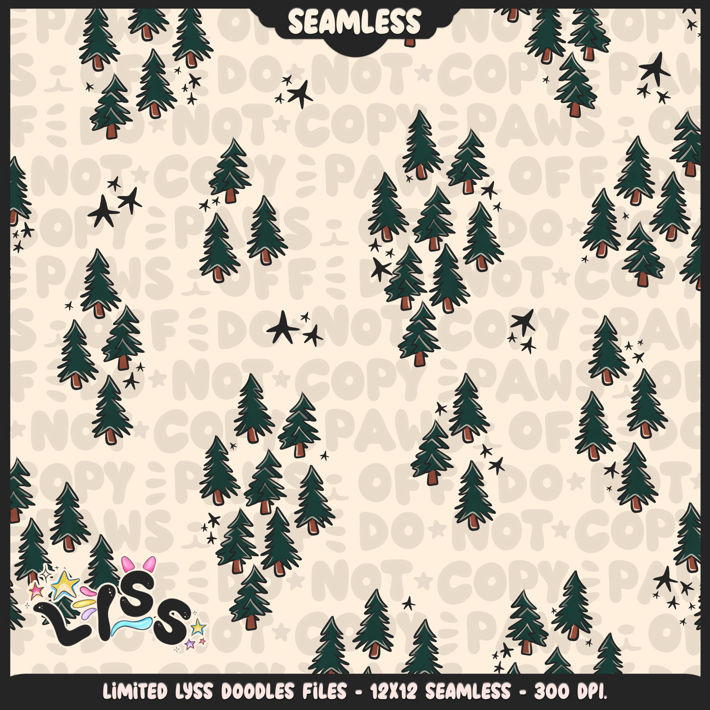 2023 - Lyss Doodles - Seamless - Mains - Magical World - Trees - 23LD026