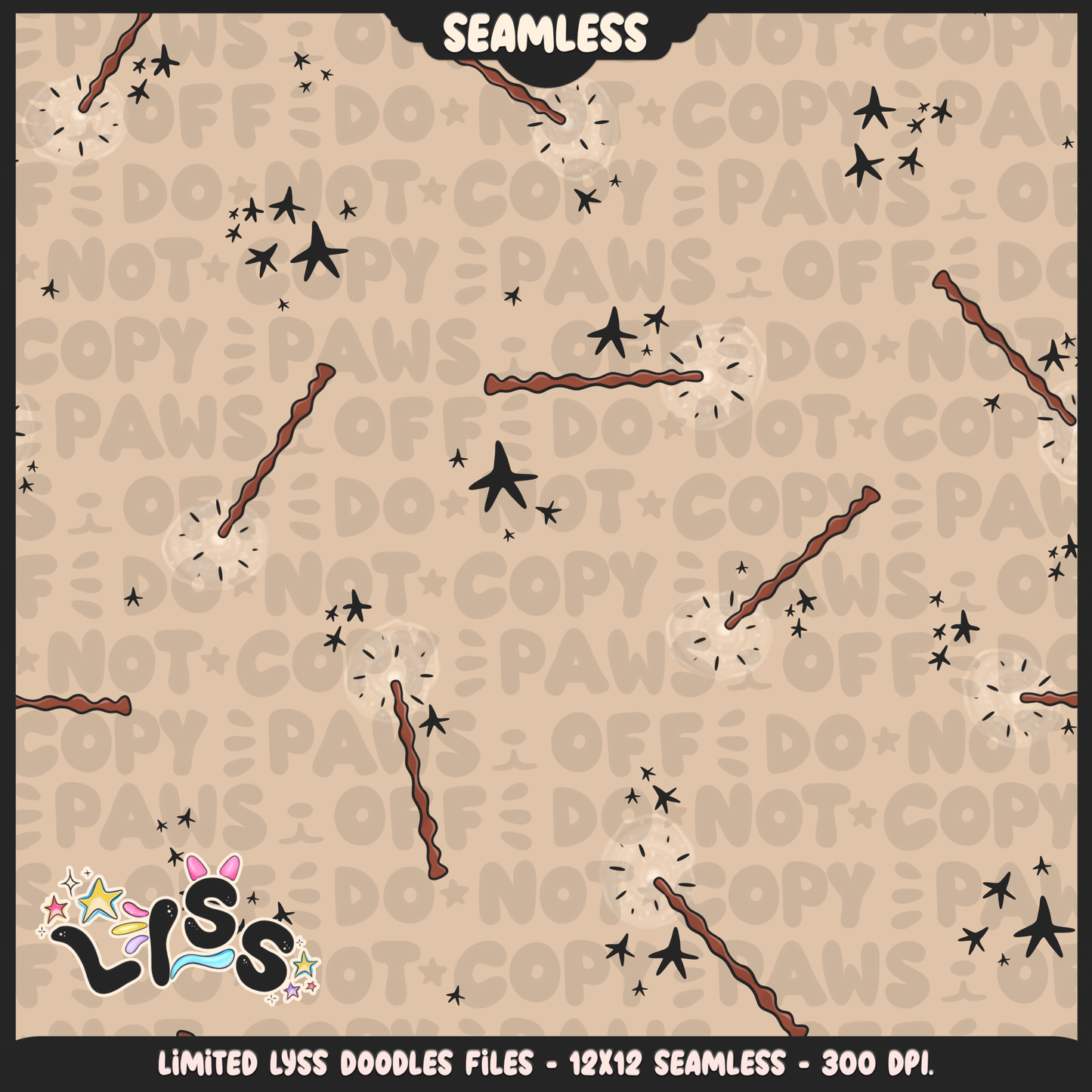 2023 - Lyss Doodles - Seamless - Mains - Magical World - Wands - 23LD026
