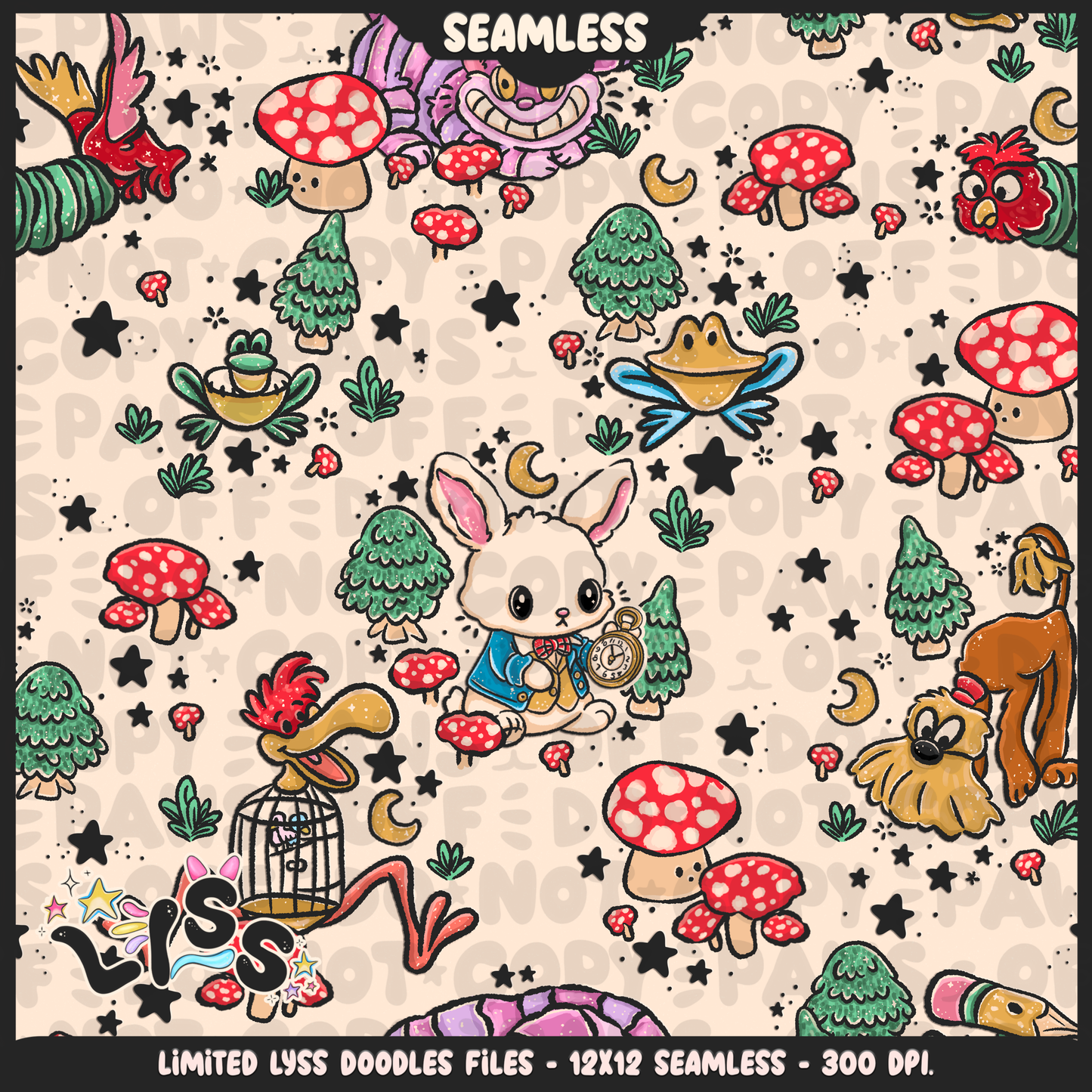 2024 - Lyss Doodles - Seamless - Mains - Rabbithole - 24LD076
