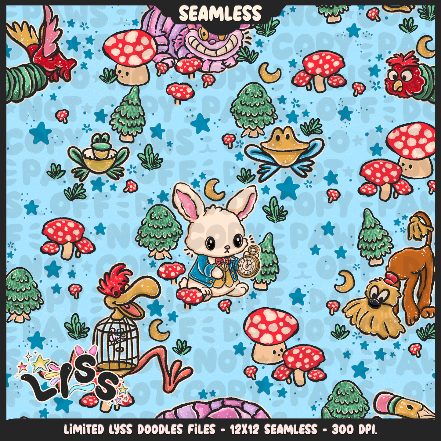 2024 - Lyss Doodles - Seamless - Mains - Rabbithole - 24LD076