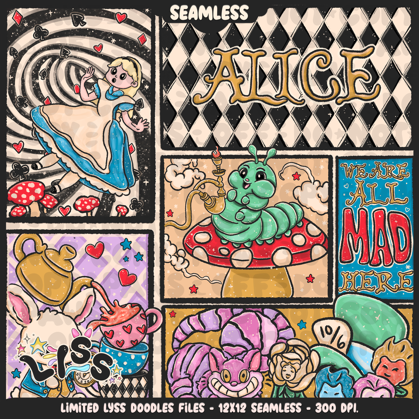 2024 - Lyss Doodles - Seamless - Mains - Rabbithole - 24LD076