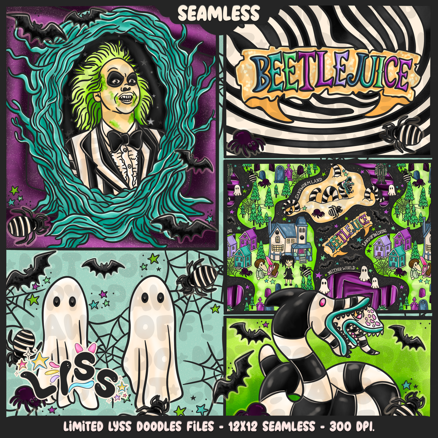 2024 - Lyss Doodles - Seamless - Mains - Beetle x Love kyr Collab - 24LD052