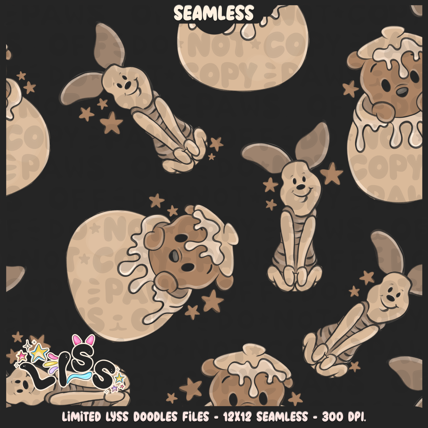 2024 - Lyss Doodles - Seamless - Mains - Beige Collection - 24LD014