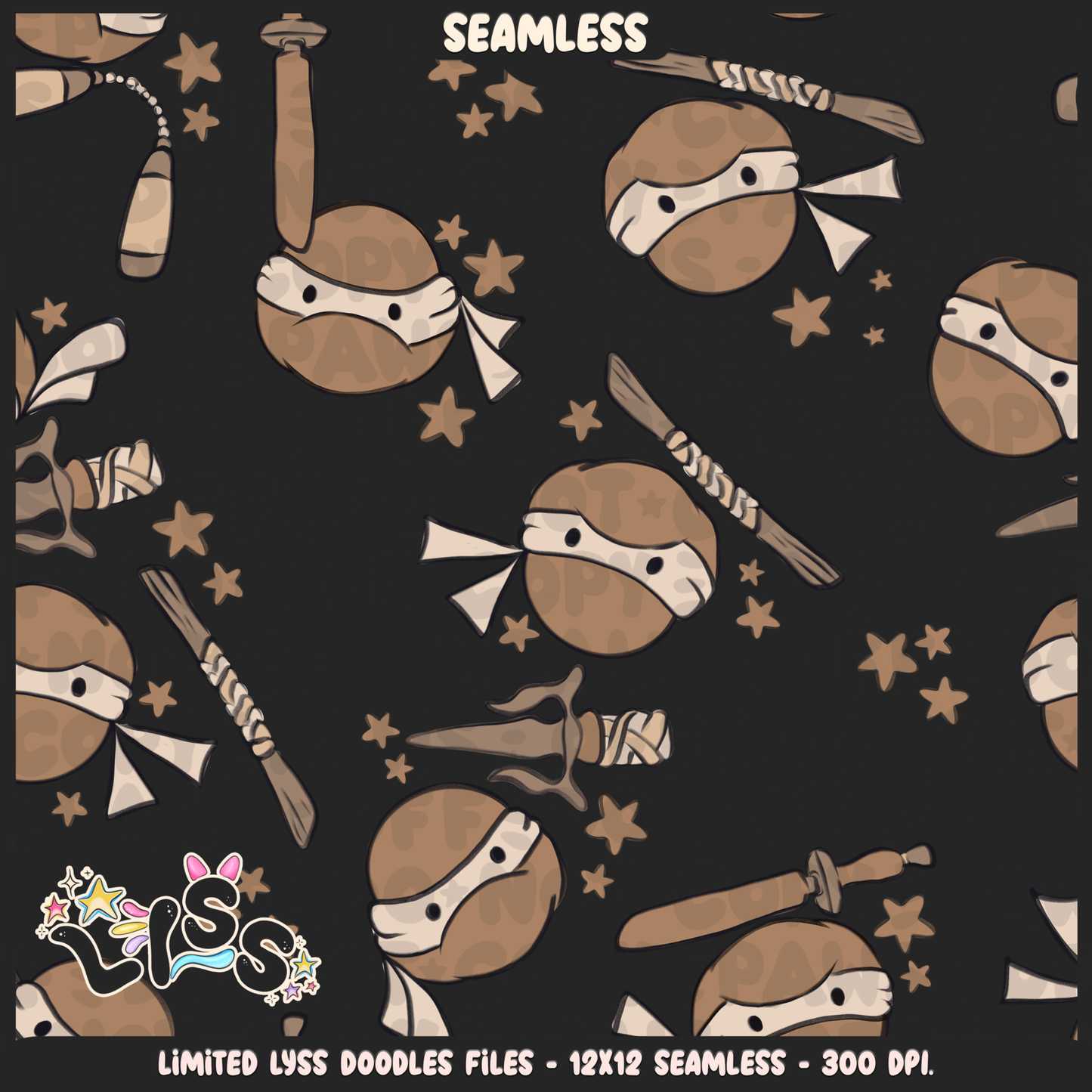 2024 - Lyss Doodles - Seamless - Mains - Beige Collection - 24LD014