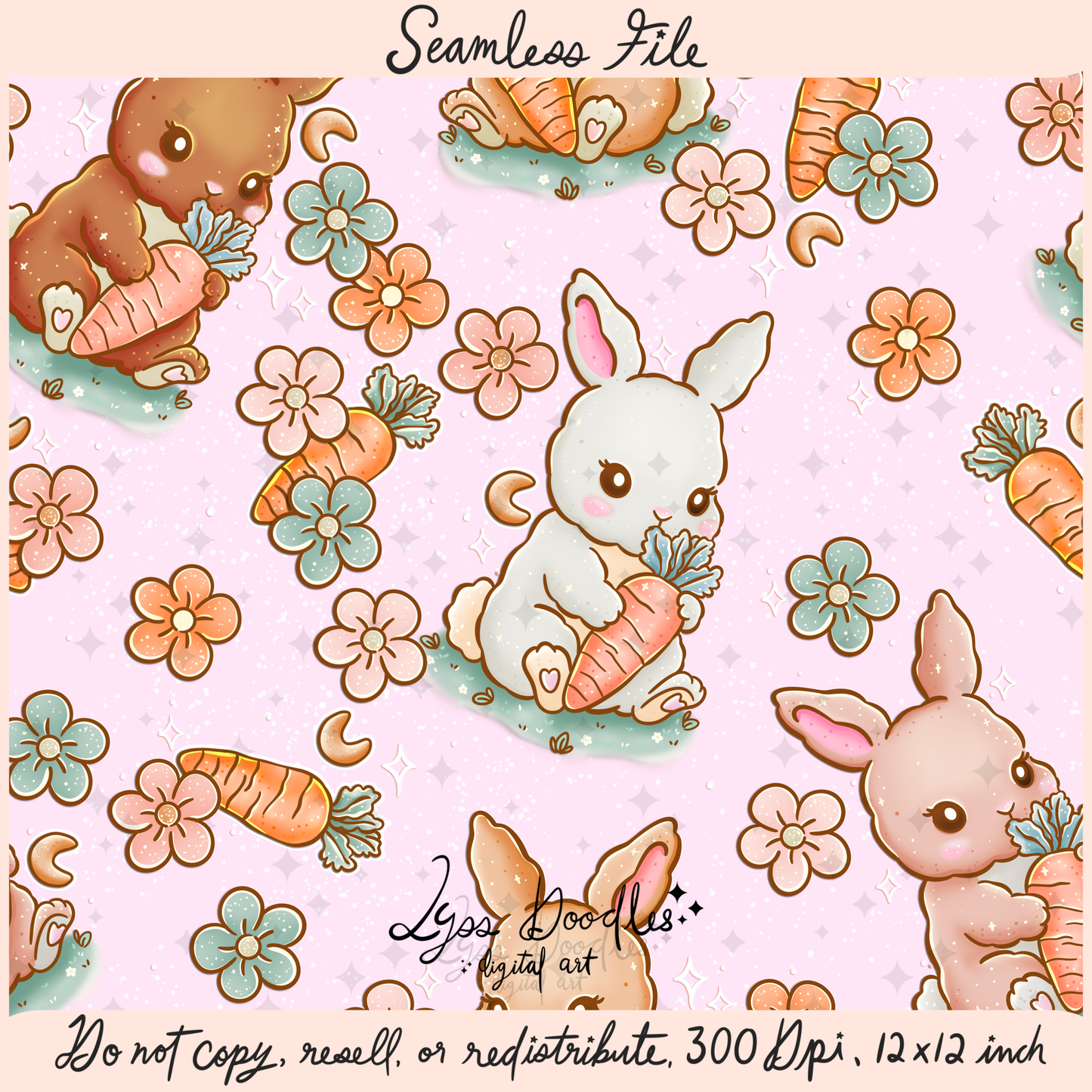 2025 - Lyss Doodles - Seamless - Mains - Bunny Blossom - 25LD012