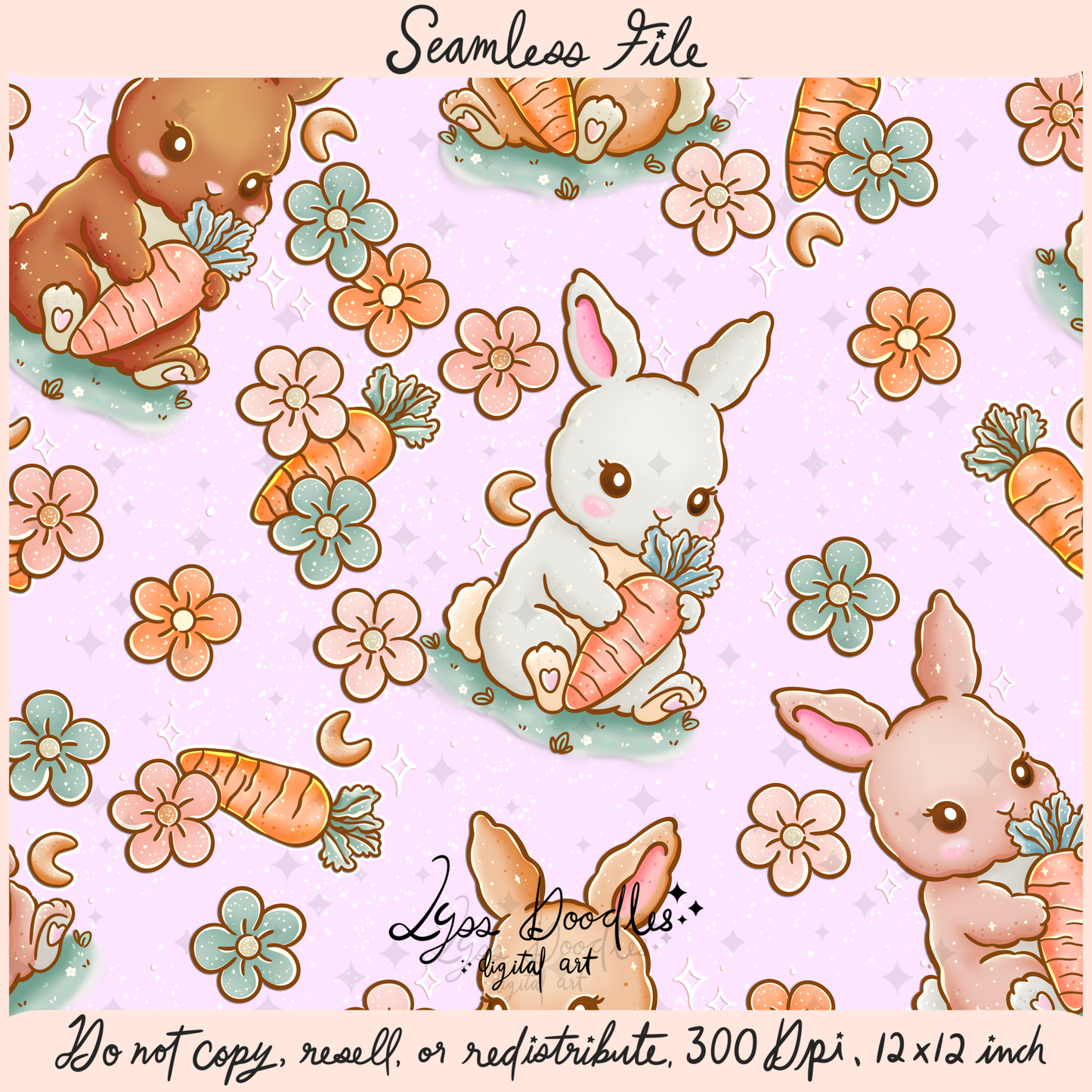 2025 - Lyss Doodles - Seamless - Mains - Bunny Blossom - 25LD012