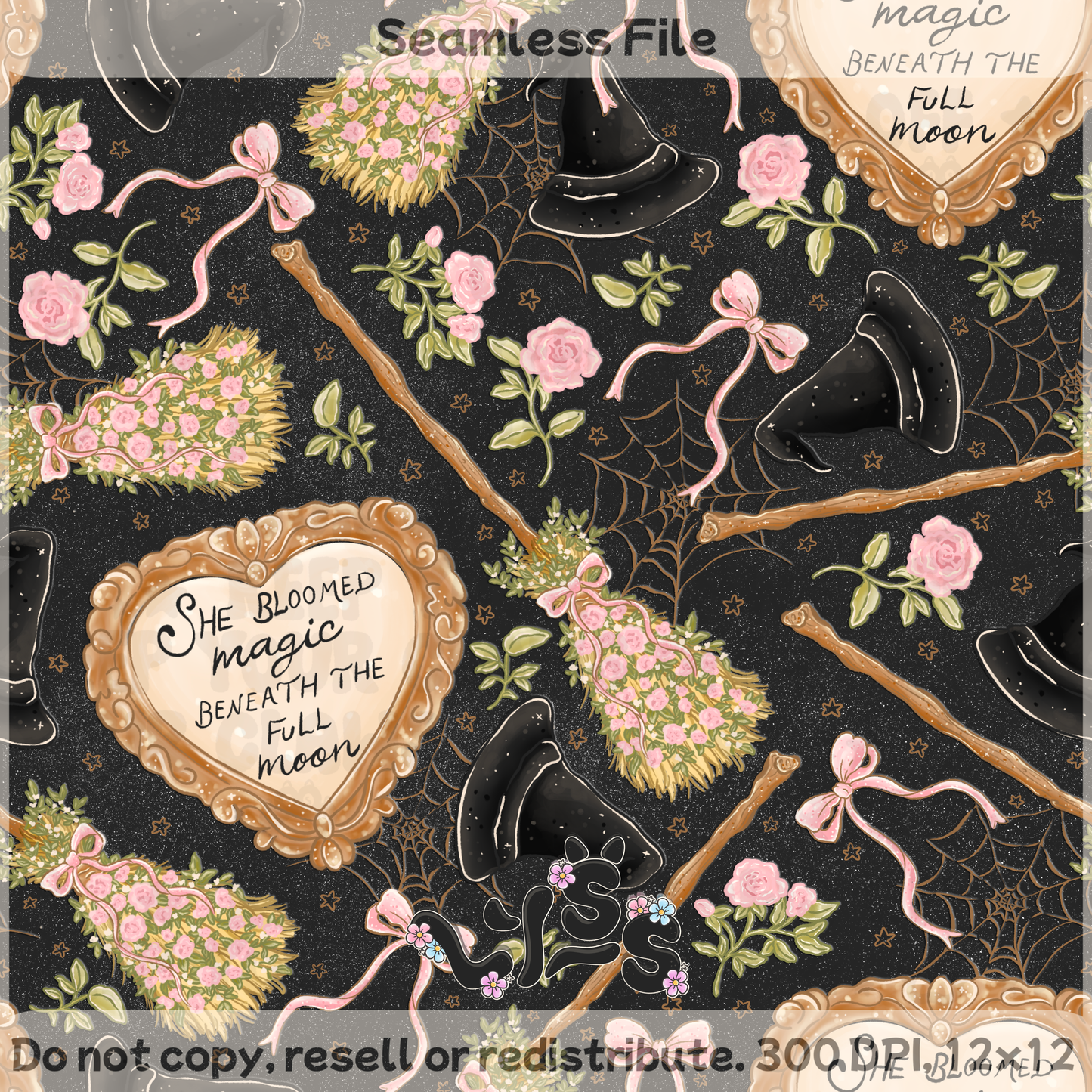 2025 - Lyss Doodles - Seamless - Blush & Broom - 25LD053
