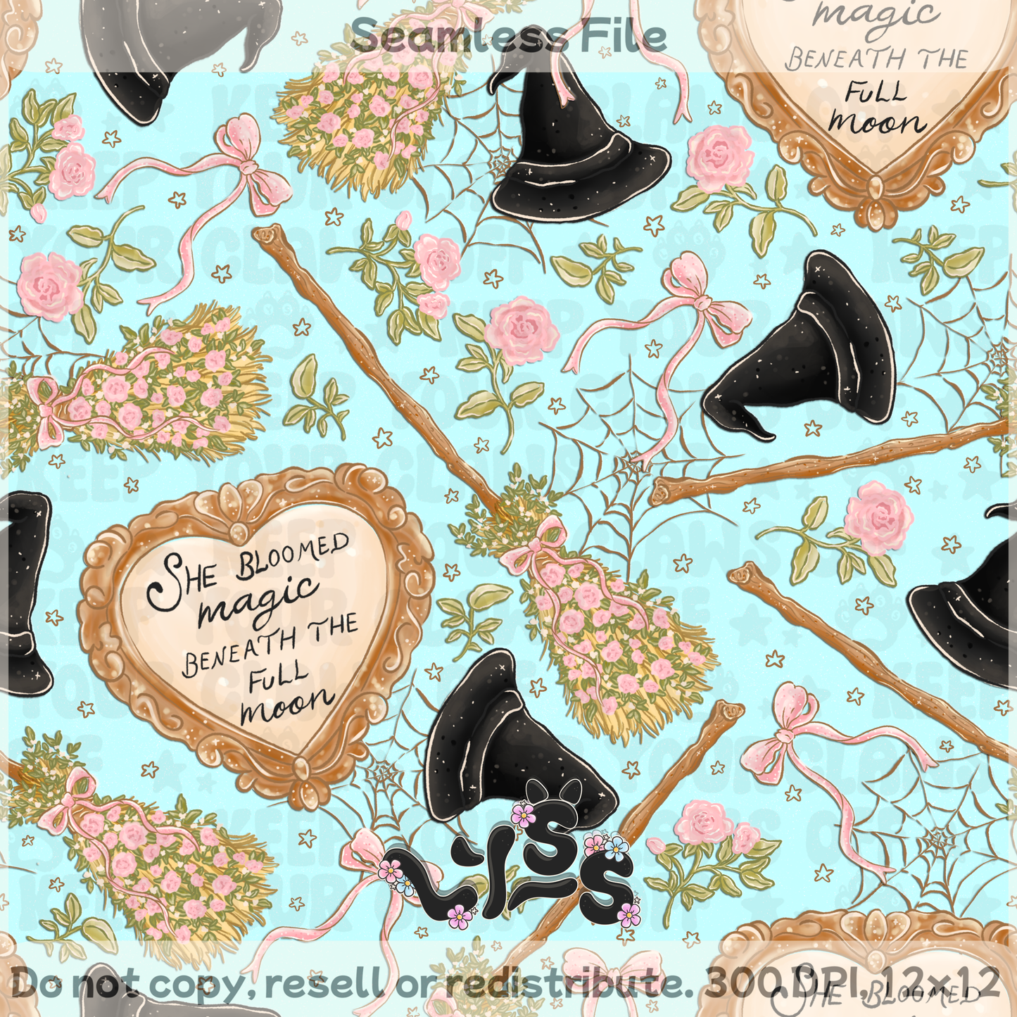 2025 - Lyss Doodles - Seamless - Blush & Broom - 25LD053