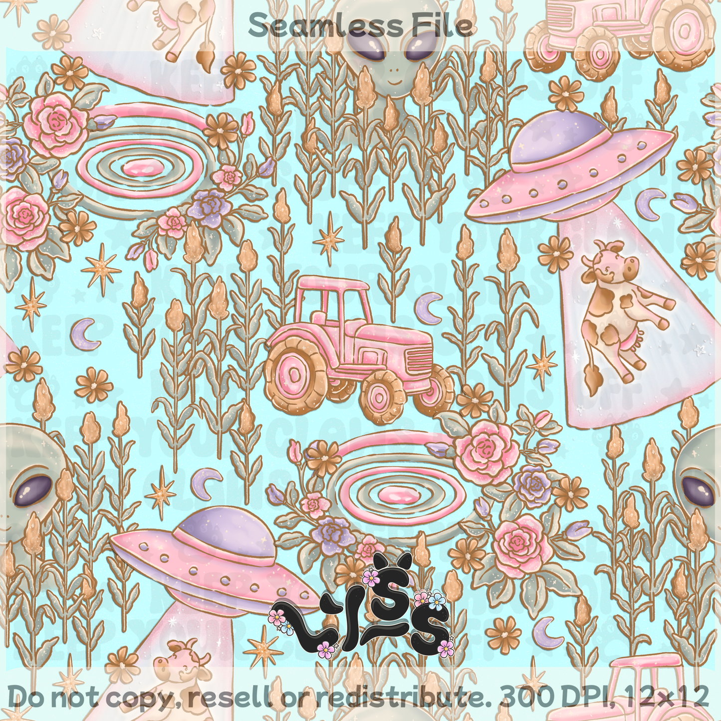 2025 - Lyss Doodles - Seamless - Blush & Cornfield - 25LD057