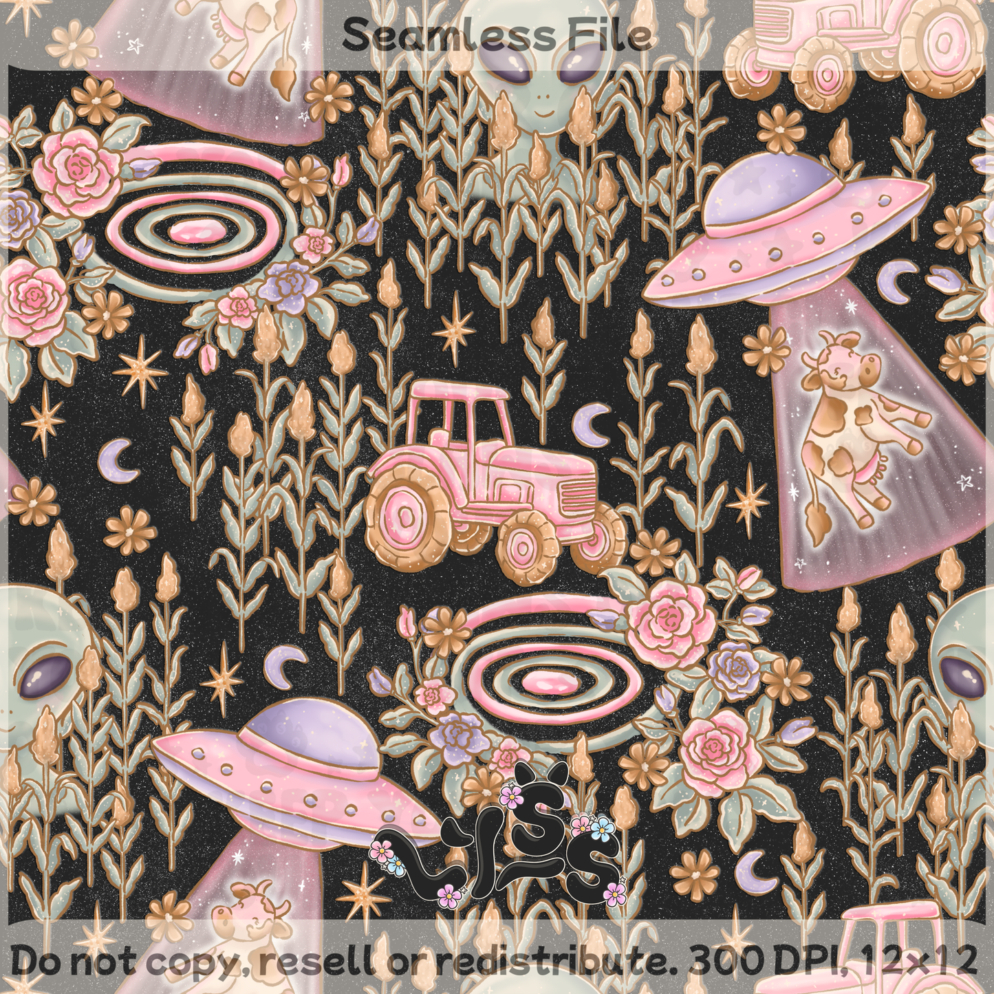 2025 - Lyss Doodles - Seamless - Blush & Cornfield - 25LD057