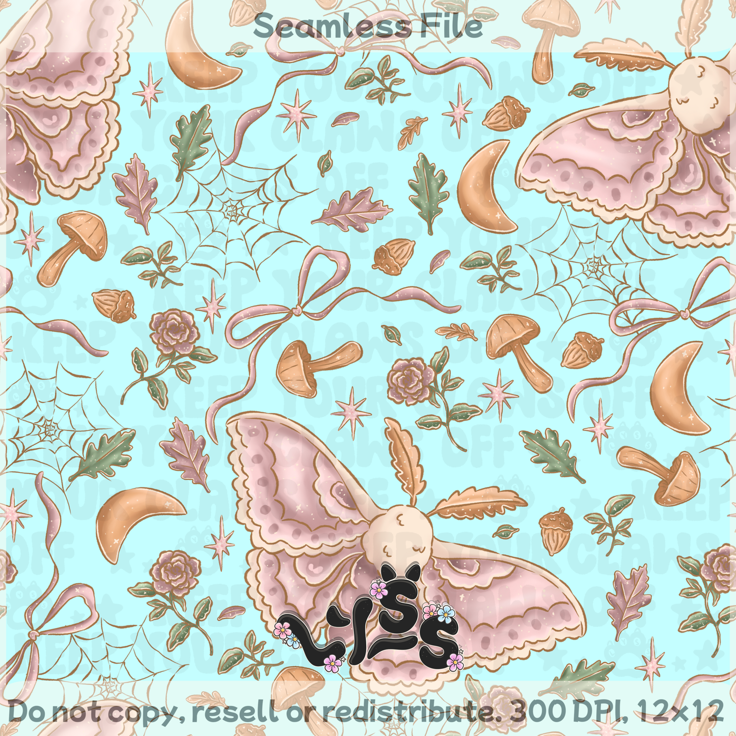 2025 - Lyss Doodles - Seamless - Blush & Moth - 25LD058