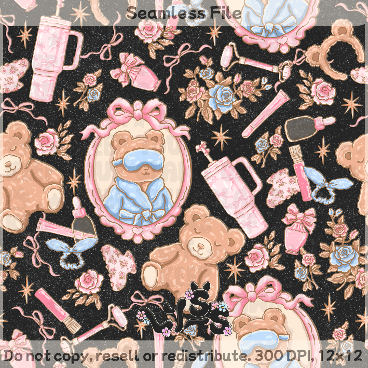 2025 - Lyss Doodles - Seamless - Blush & Vanity - 25LD055