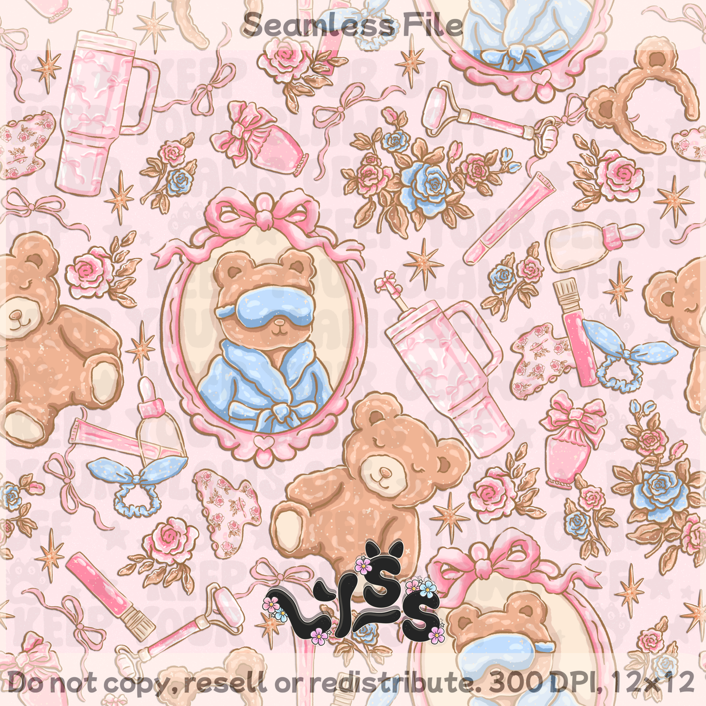 2025 - Lyss Doodles - Seamless - Blush & Vanity - 25LD055