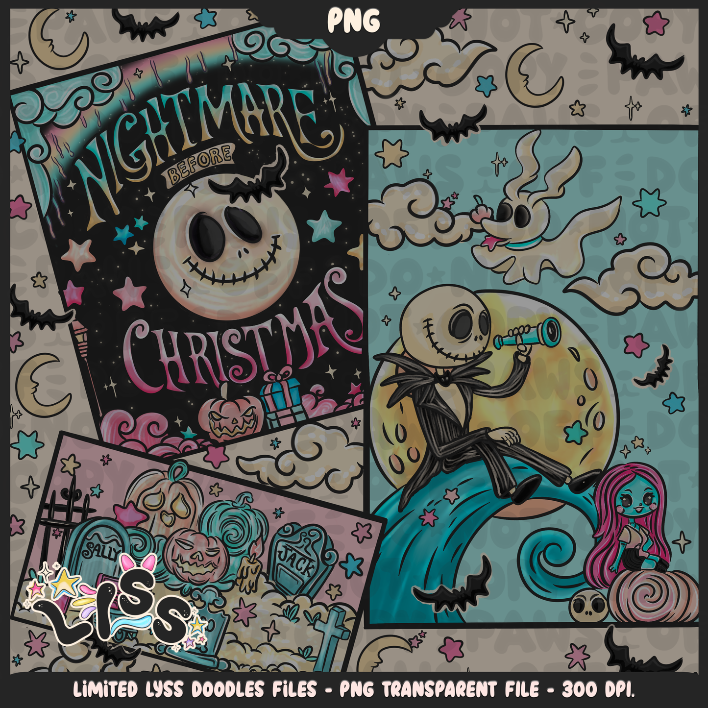 2024 - Lyss Doodles - PNG Files - Celestial Nightmare - 24LD036