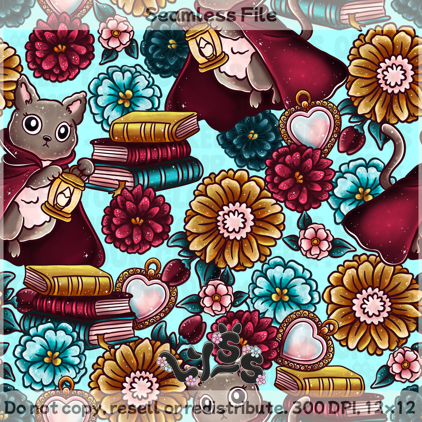 2025 - Lyss Doodles - Seamless - Cloaked Familiar Library - 25LD036