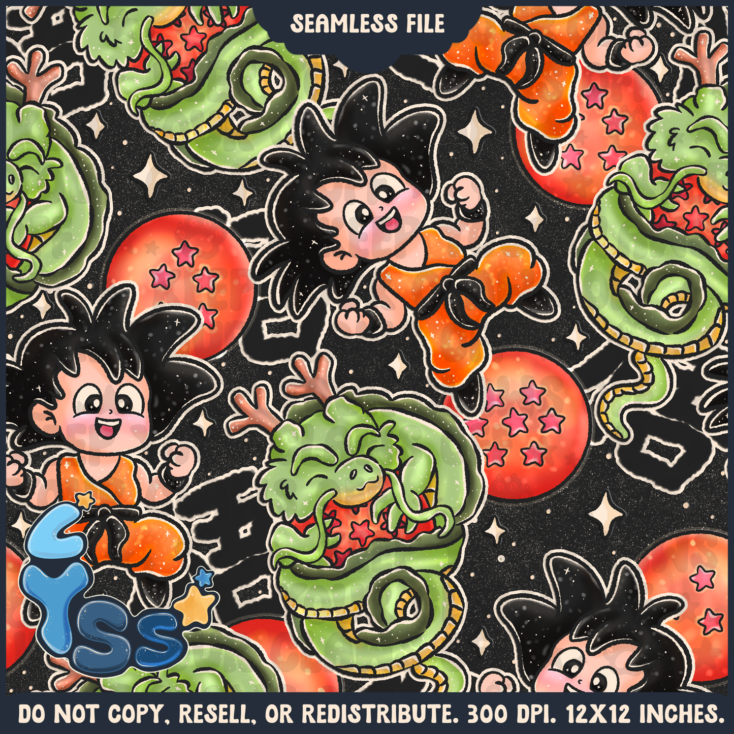 2025 - Lyss Doodles - Seamless - Mains - Colour Collab - Dragon Star - 25LD006
