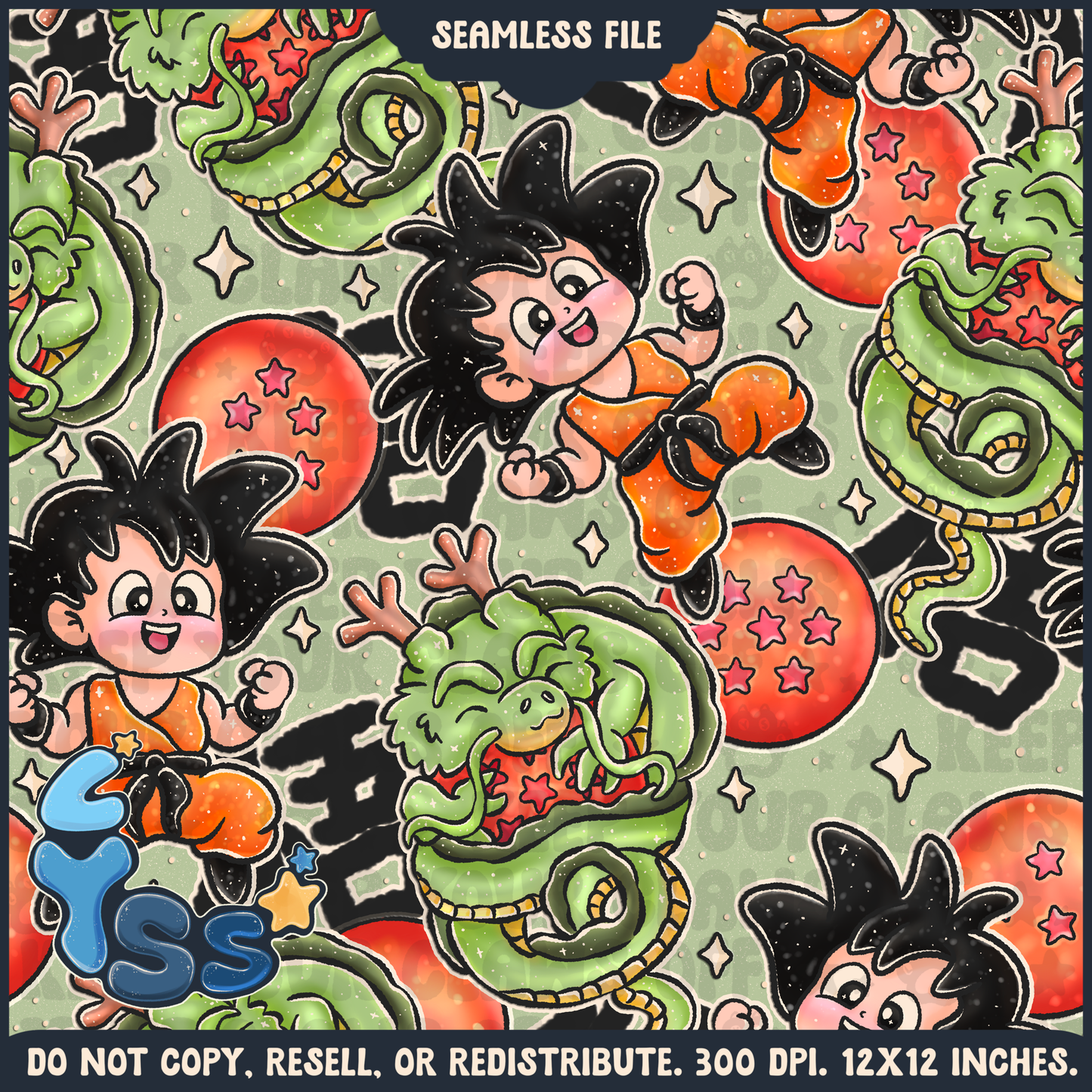 2025 - Lyss Doodles - Seamless - Mains - Colour Collab - Dragon Star - 25LD006