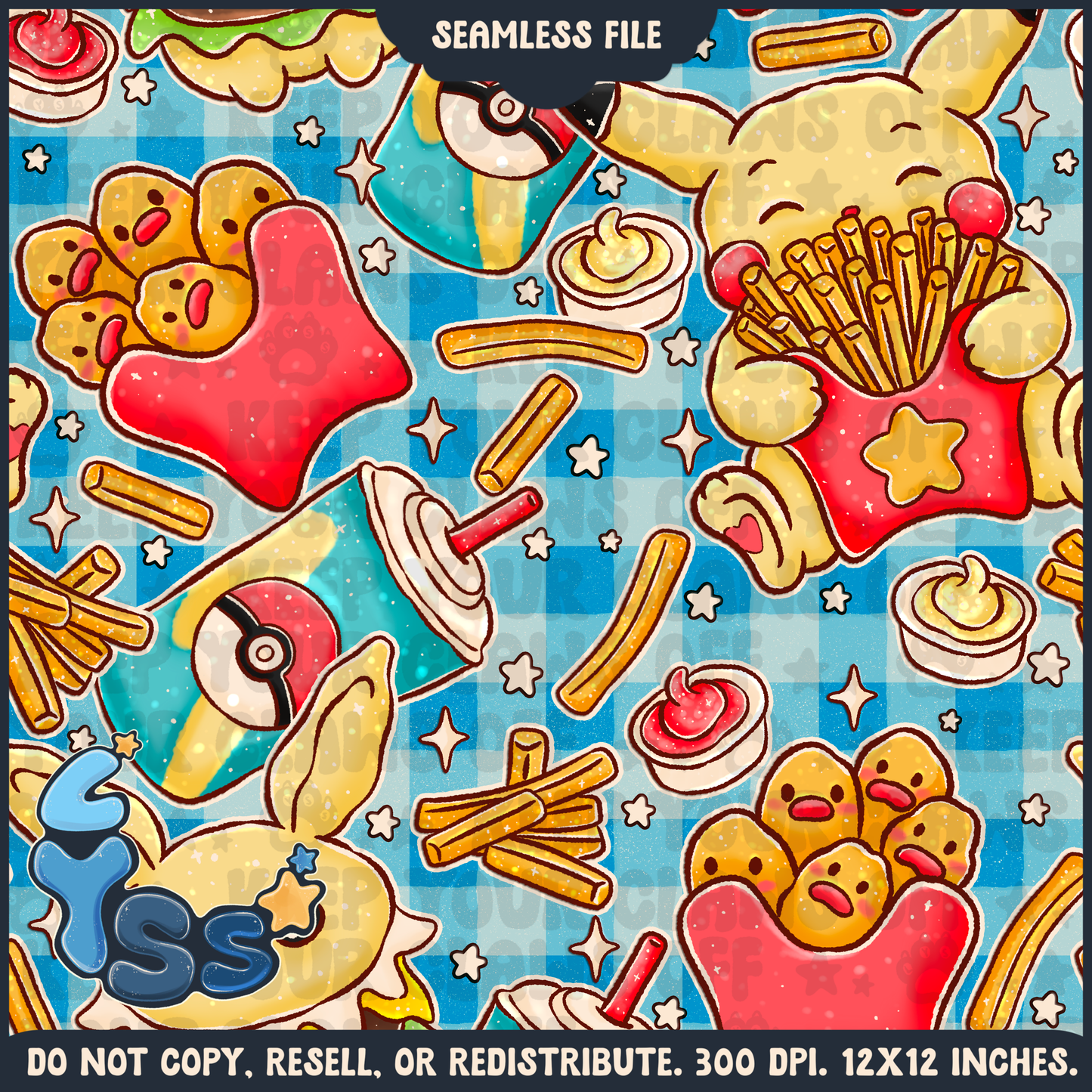 2025 - Lyss Doodles - Seamless - Mains - Colour Collab - Poke Diner - 25LD005