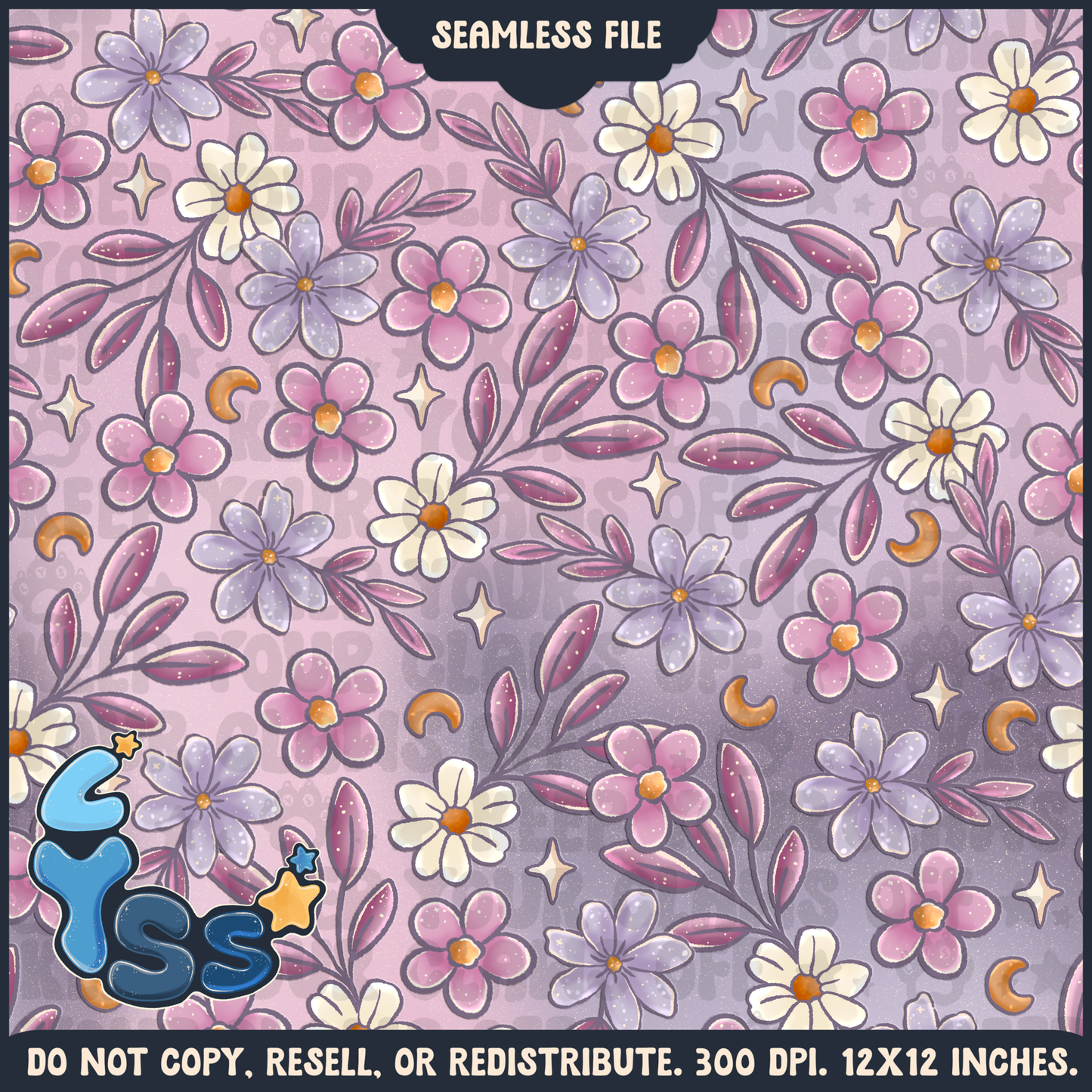 2025 - Lyss Doodles - Seamless - Mains - Colour Collab - Moon Kitties - 25LD003