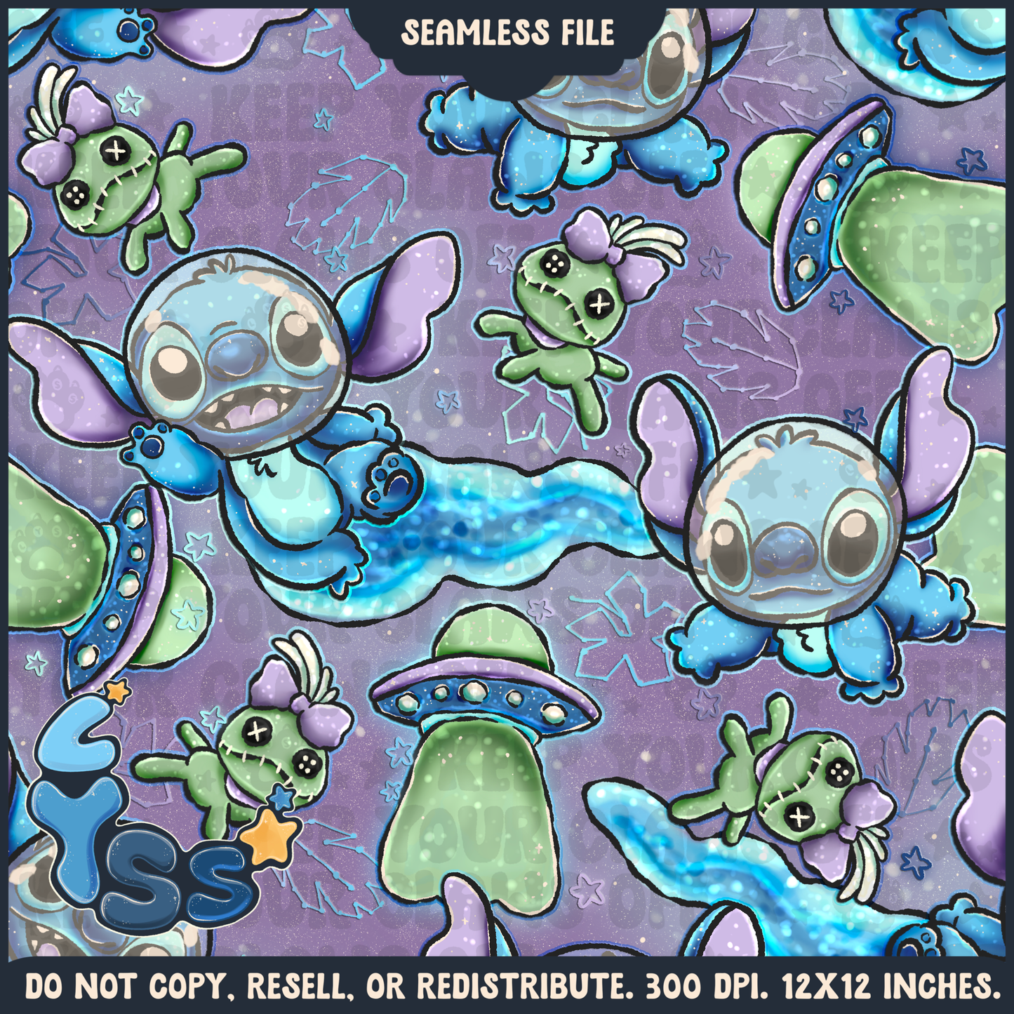 2025 - Lyss Doodles - Seamless - Mains - Colour Collab - Monster - 25LD001