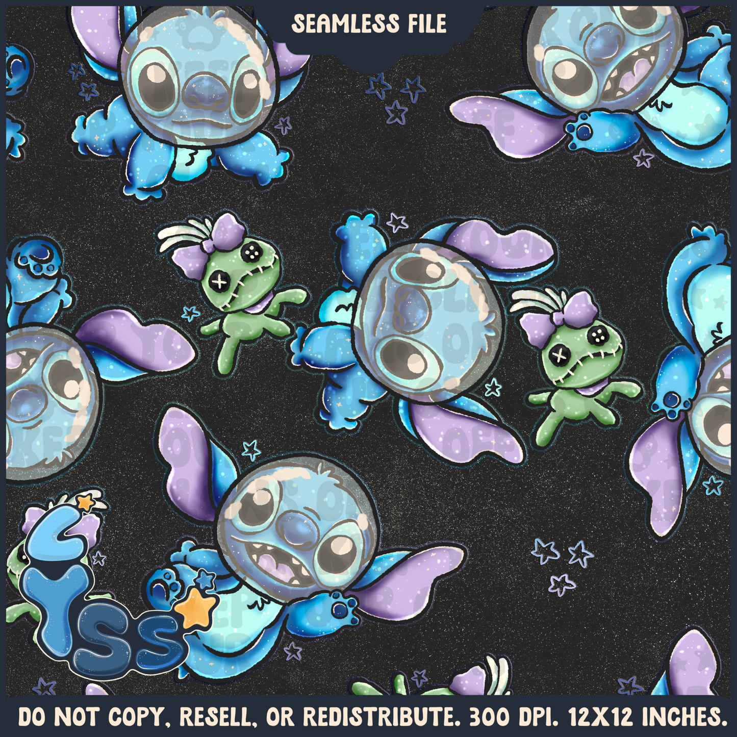 2025 - Lyss Doodles - Seamless - Mains - Colour Collab - Monster - 25LD001