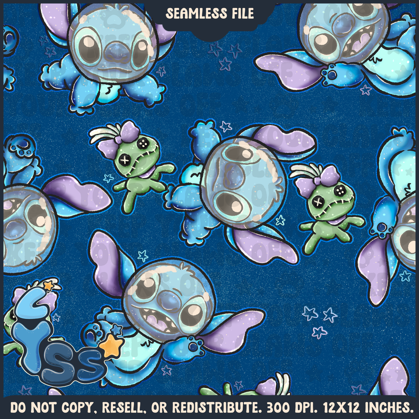 2025 - Lyss Doodles - Seamless - Mains - Colour Collab - Monster - 25LD001