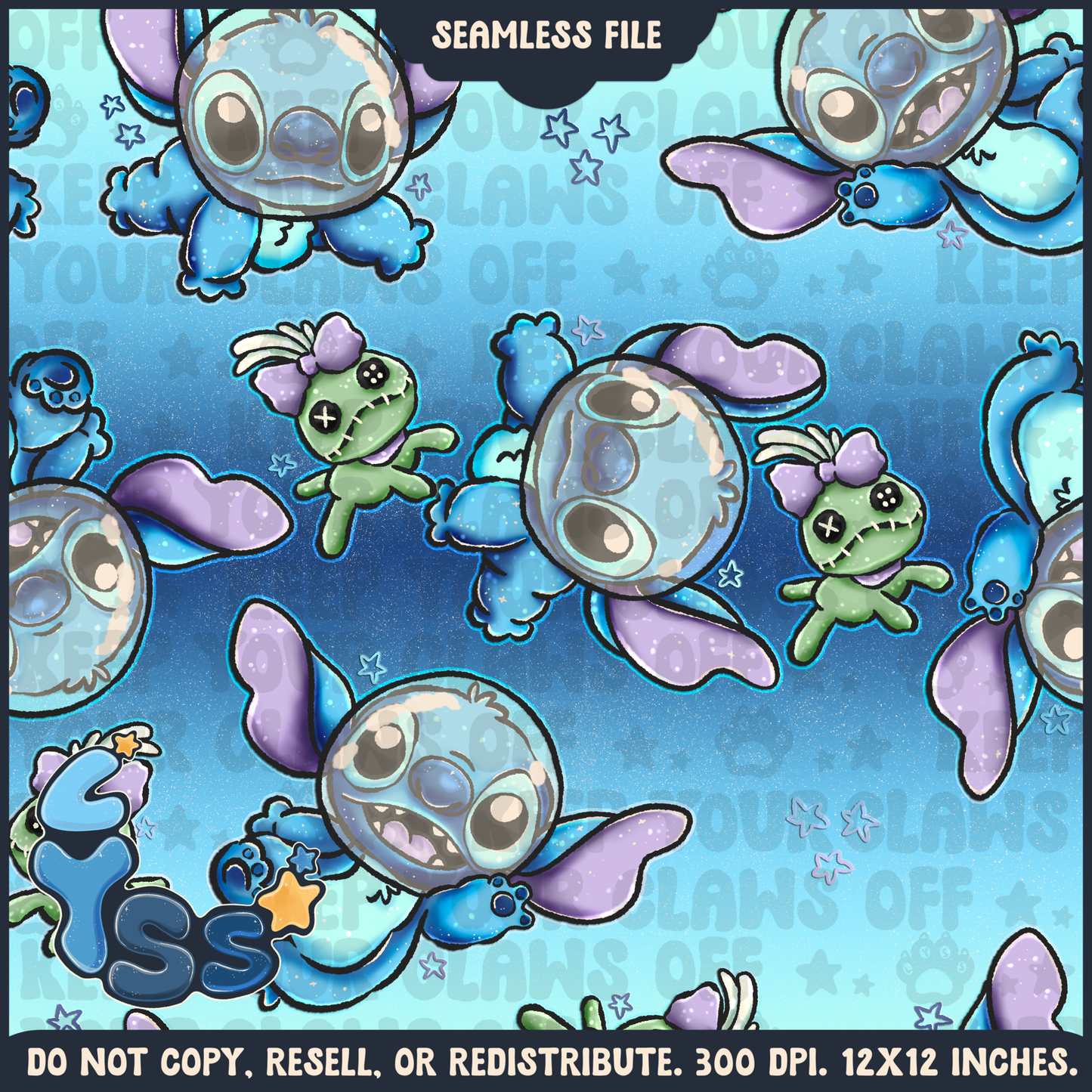 2025 - Lyss Doodles - Seamless - Mains - Colour Collab - Monster - 25LD001