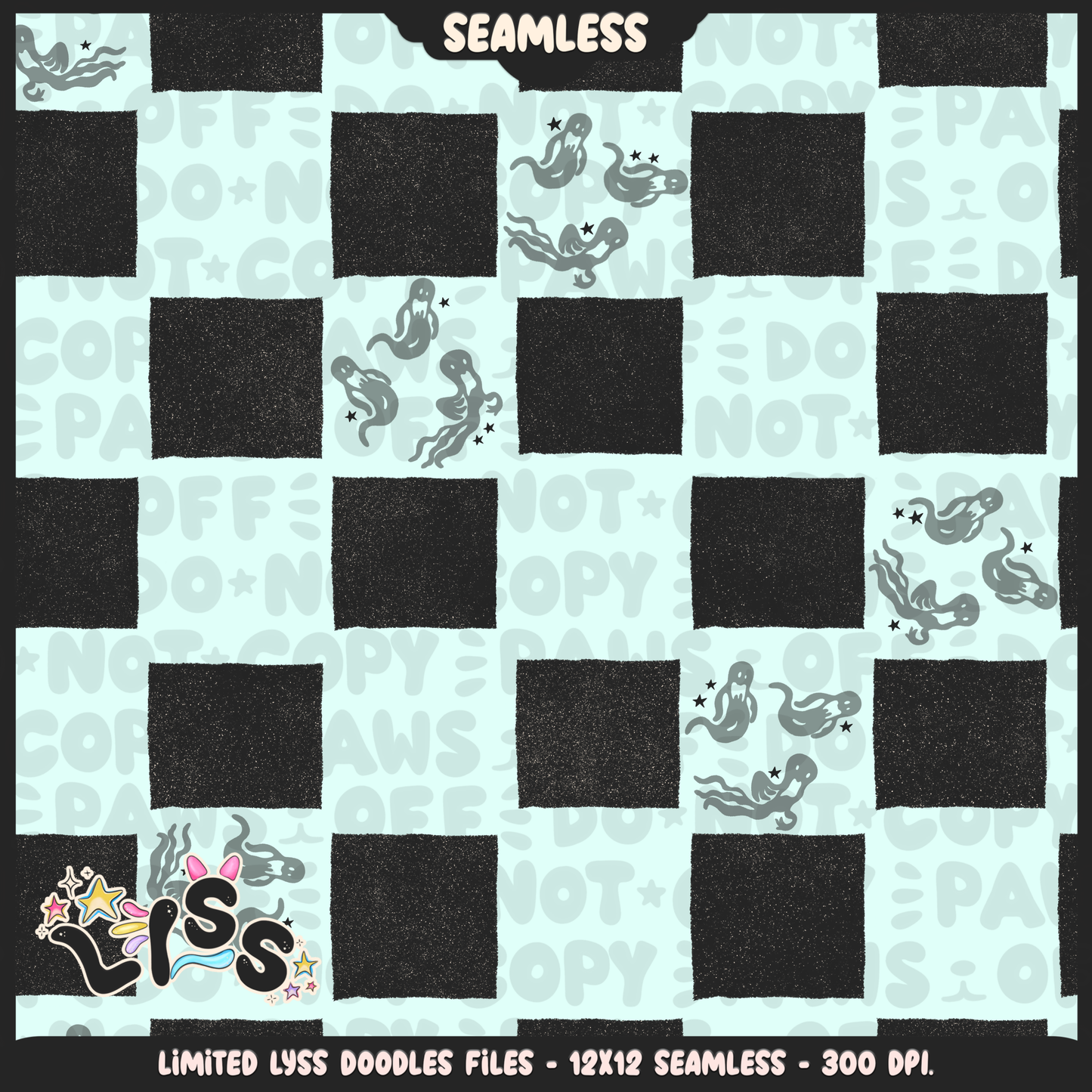 2024 - Lyss Doodles - Seamless - Coordinates - Nightmare comic - 24LD074