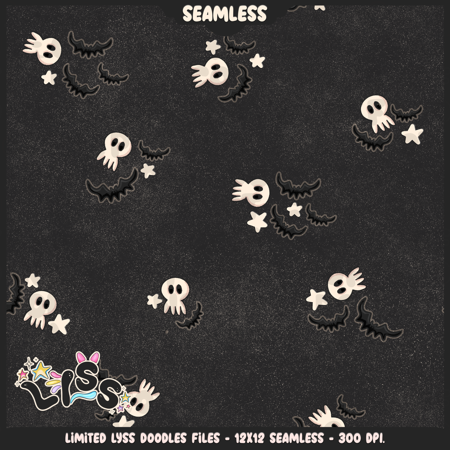 2024 - Lyss Doodles - Seamless - Coordinates - Nightmare comic - 24LD074