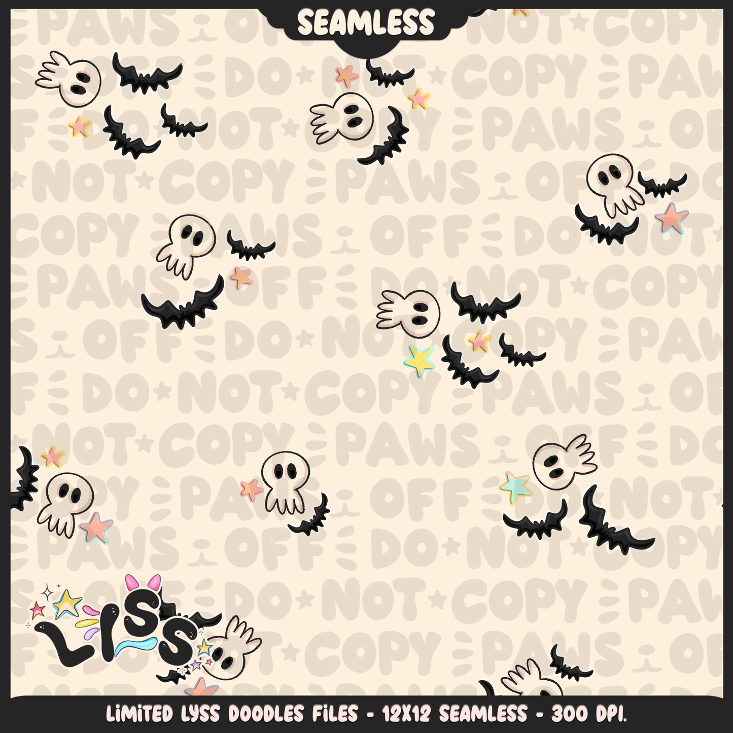 2024 - Lyss Doodles - Seamless - Coordinates - Nightmare comic - 24LD074