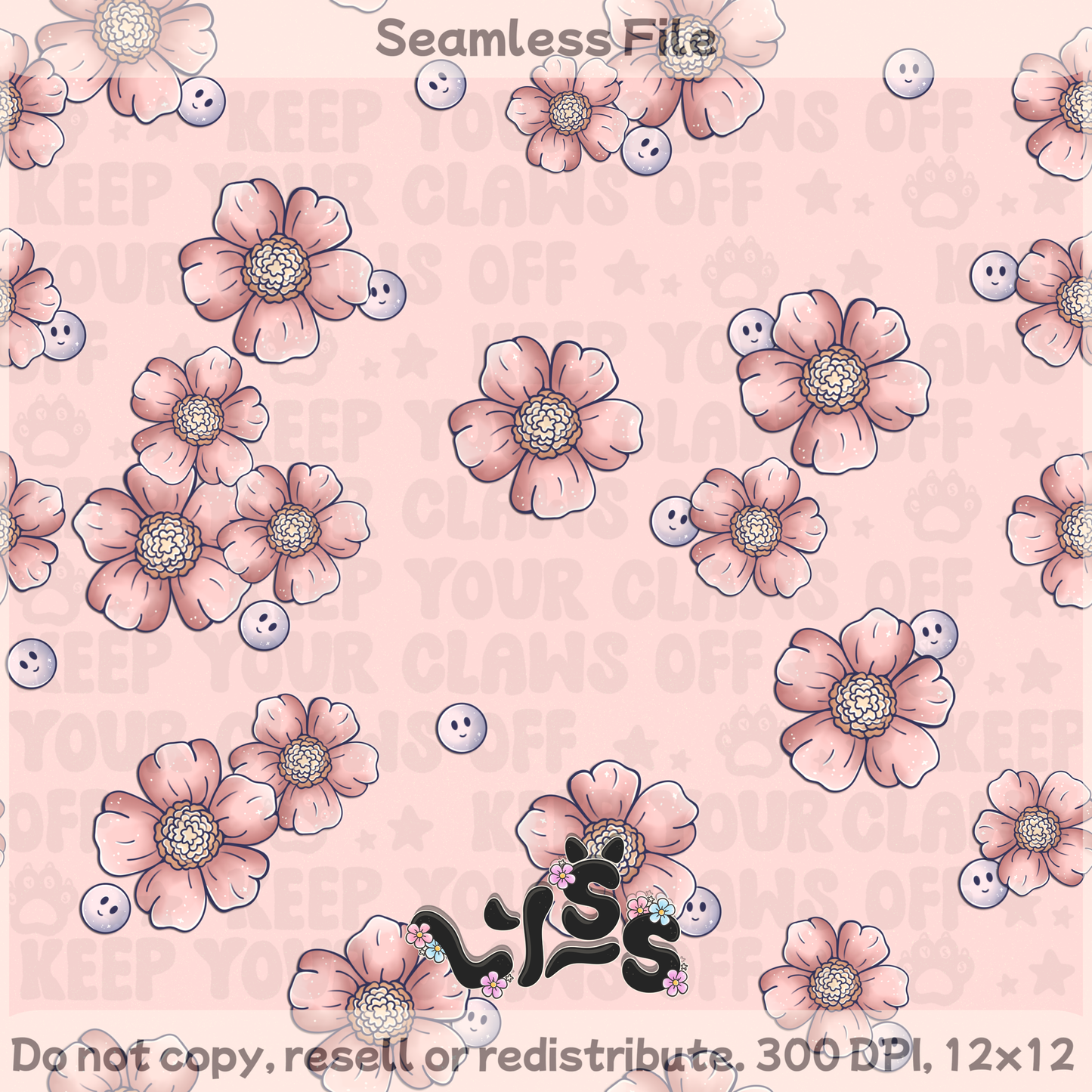 2025 - Lyss Doodles - Seamless - Mains - Dragon Riders - Floral - 25LD019