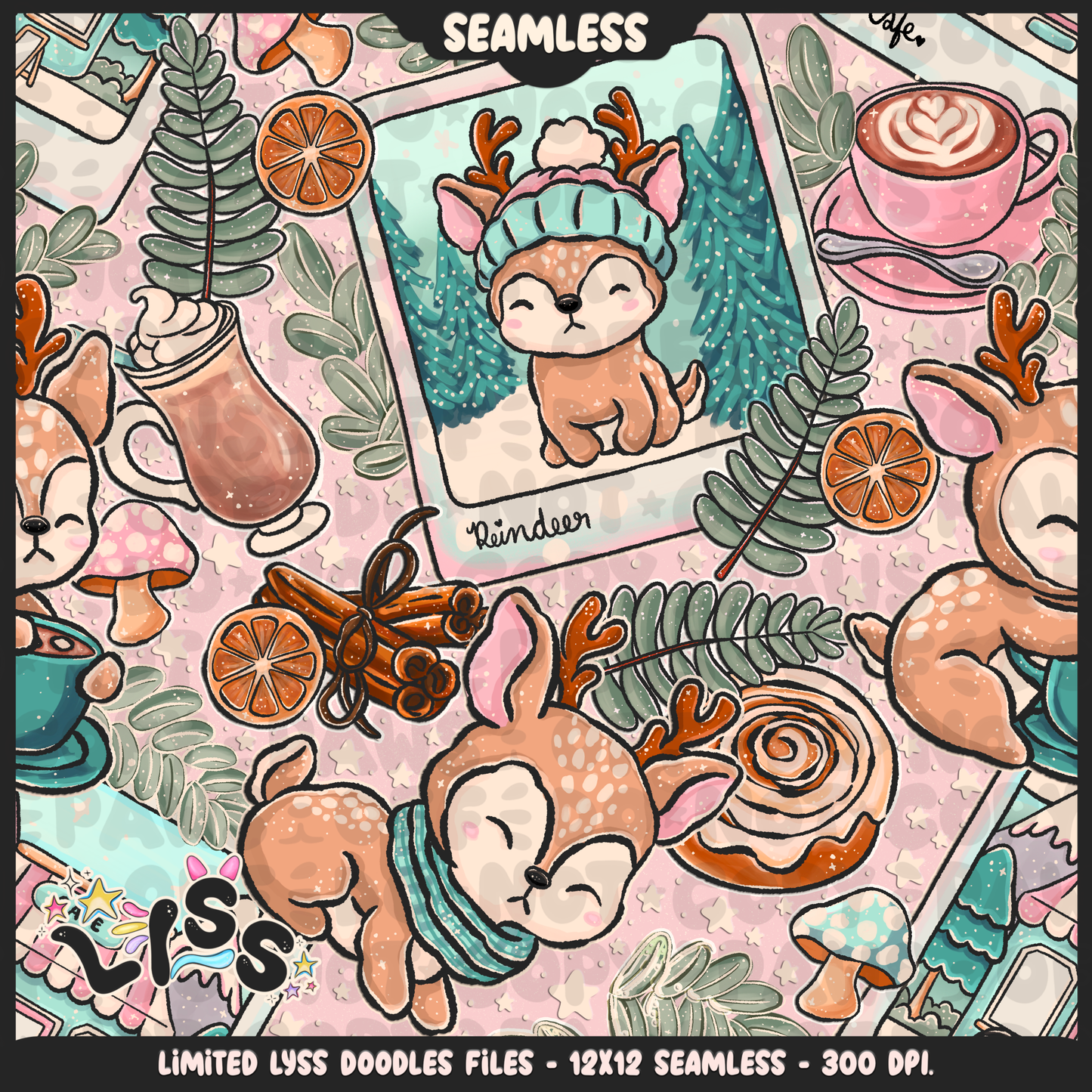2024 - Lyss Doodles - Seamless - Mains - Enchanted Cafe - 24LD081