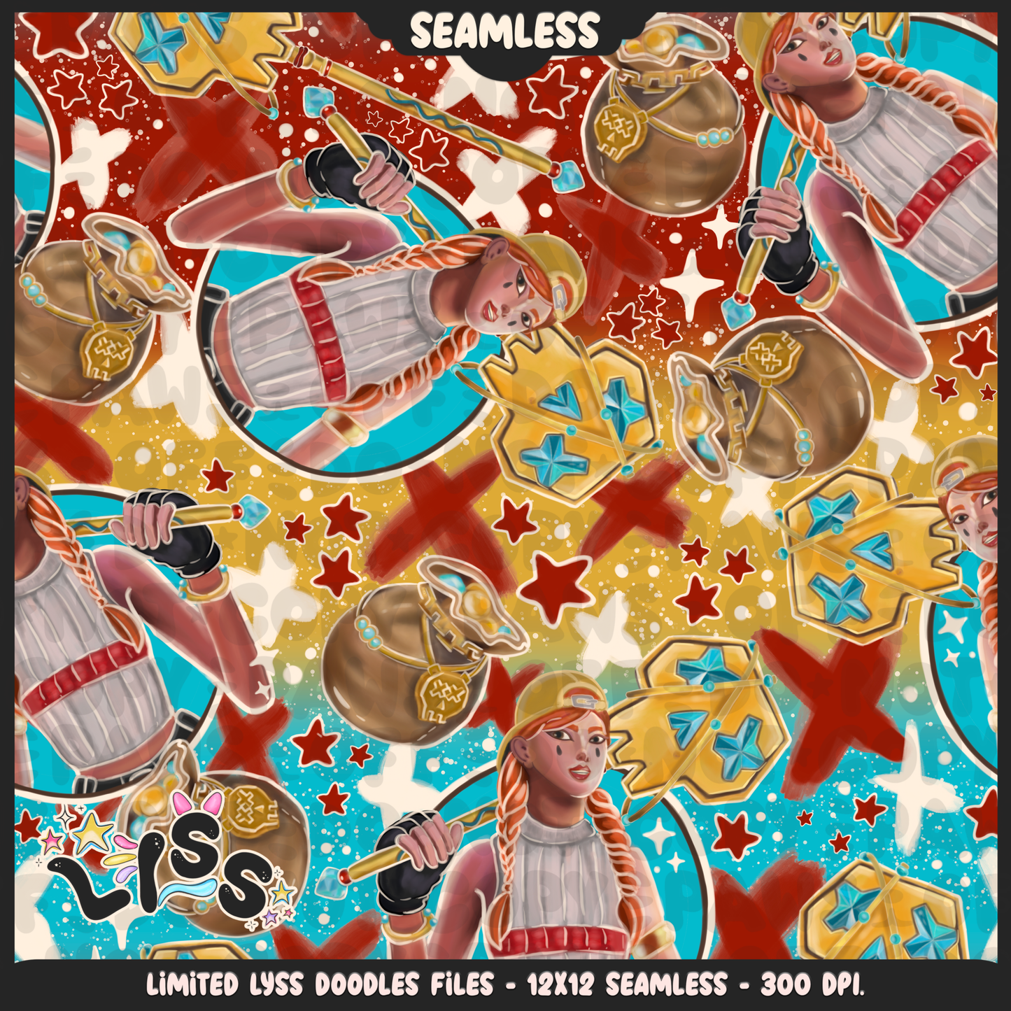 2024 - Lyss Doodles - Seamless - Mains - Fort Battle - Aura