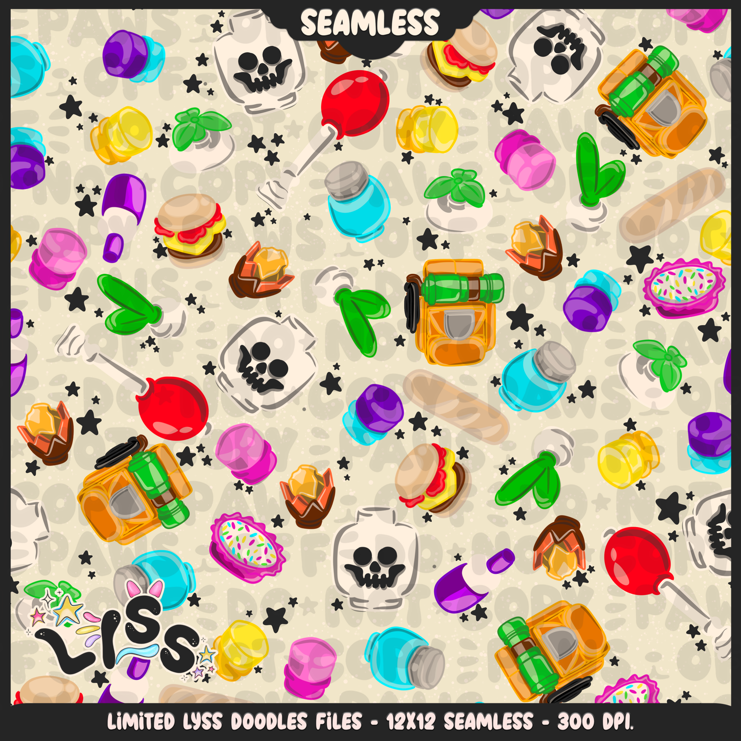 2024 - Lyss Doodles - Seamless - Mains - Fort Battle - Blocks