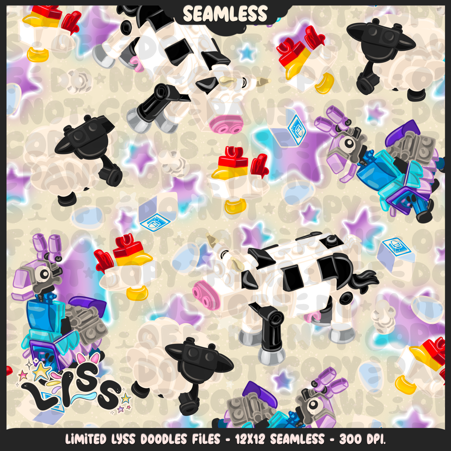 2024 - Lyss Doodles - Seamless - Mains - Fort Battle - Blocks